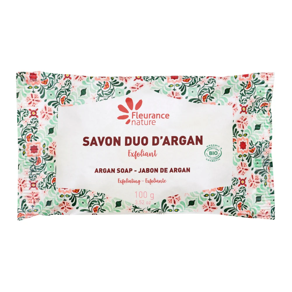 Jabón Exfoliante Regenerador Dúo Con Argán Eco Fleurance Nature 100g