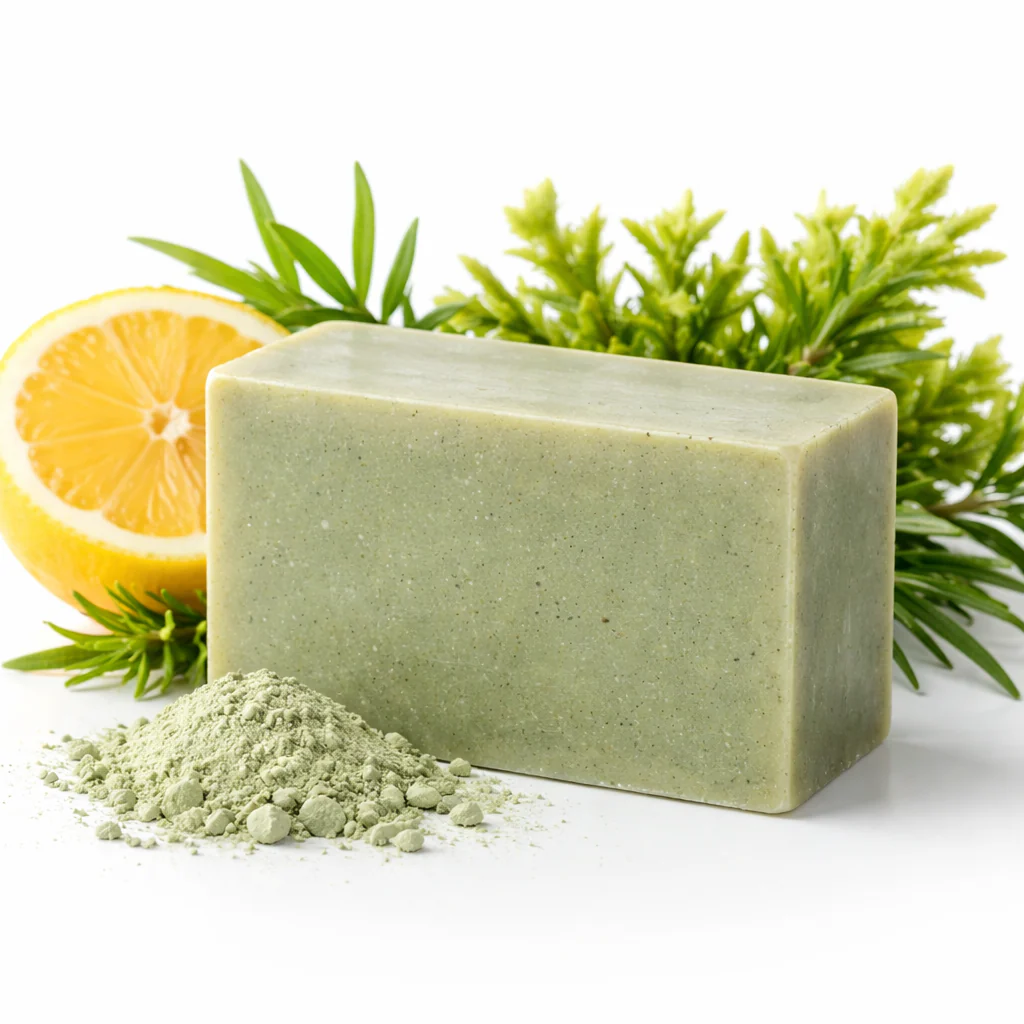 Jabón Sólido Natural De Arcilla Verde 100 G | Equilibrante Y Purificante | M&on Naturals