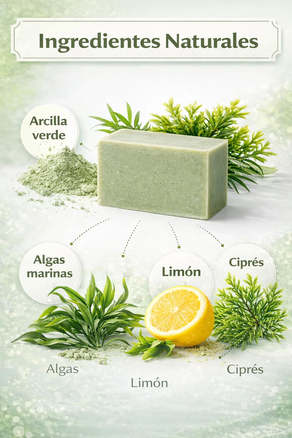 Jabón Sólido Natural De Arcilla Verde 100 G | Equilibrante Y Purificante | M&on Naturals - Image 2