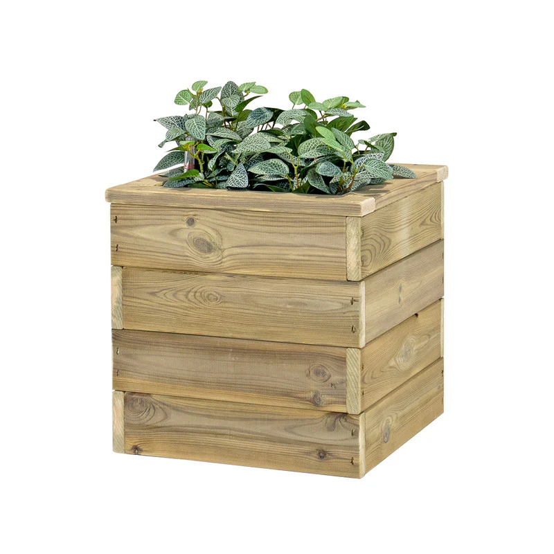 Jardinera Con Autorriego De Madera Nidum Basic Interior Y Exterior Hortalia 40x40x40 Cm