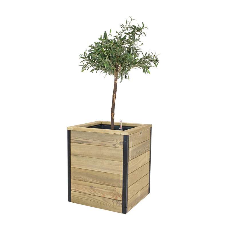 Jardinera Con Autorriego De Madera Nidum Interior Y Exterior Hortalia 50x50x60 Cm