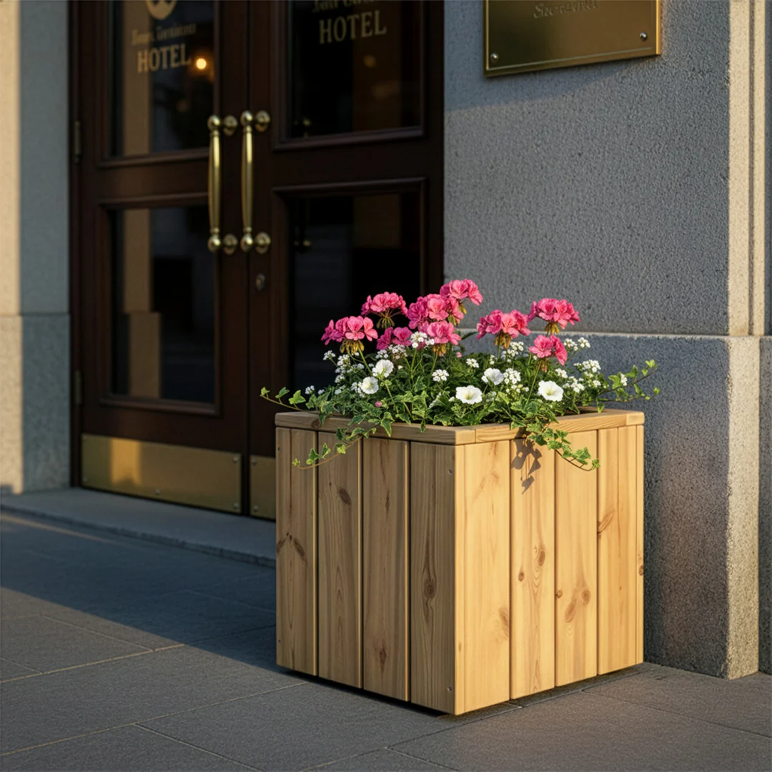 Jardinera De Madera Para Exterior Atrium Hortalia 40x40x40 Cm - Image 2
