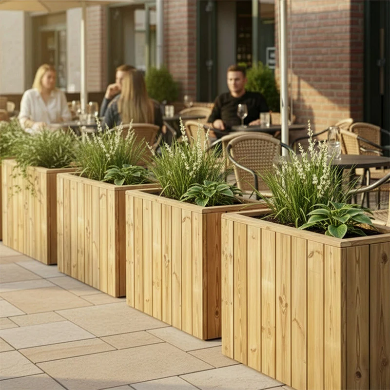 Jardinera De Madera Para Exterior Atrium Hortalia 80x34x60 Cm - Image 2
