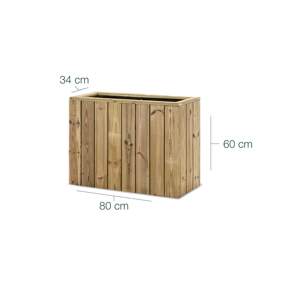 Jardinera De Madera Para Exterior Atrium Hortalia 80x34x60 Cm - Image 6