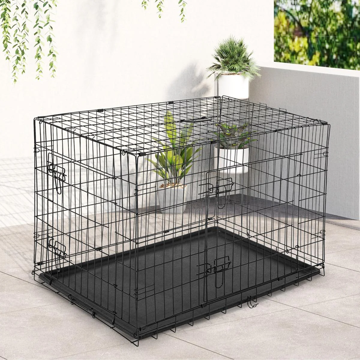 Jaula para perro 122x77x82cm - Negro PawHut