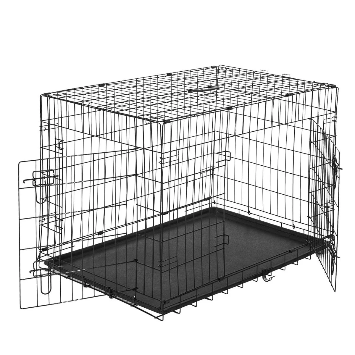 Jaula para perro 122x77x82cm - Negro PawHut - Image 2