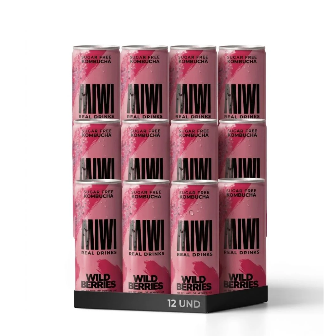 Kombucha Wildberries 0% Azucar Miwi 12 Latas 25cl