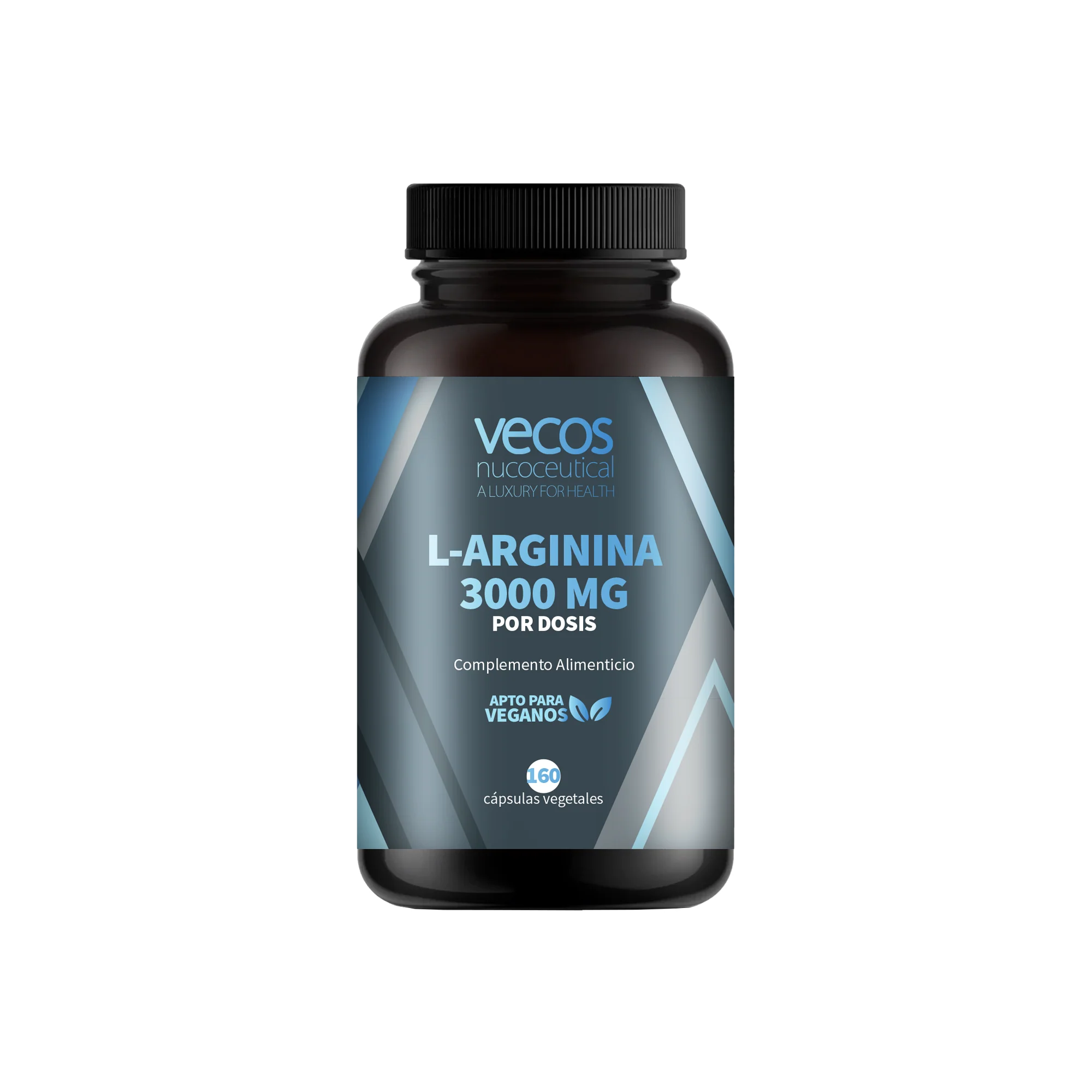 L-arginina 3000 Mg Vecos 160 Cápsulas | Rendimiento Y Fuerza Muscular | Óxido Nítrico