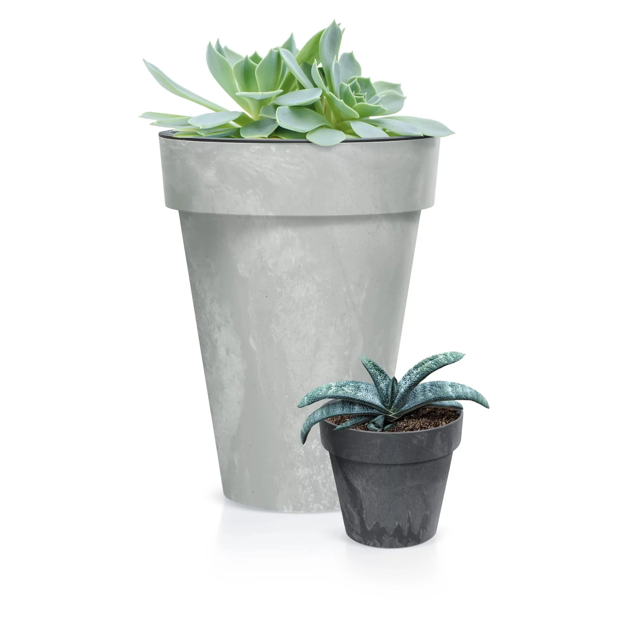 Maceta Cube Beton Effect 0,6l., Dimensiones (mm) 110x110x97, Color Crema - Image 4