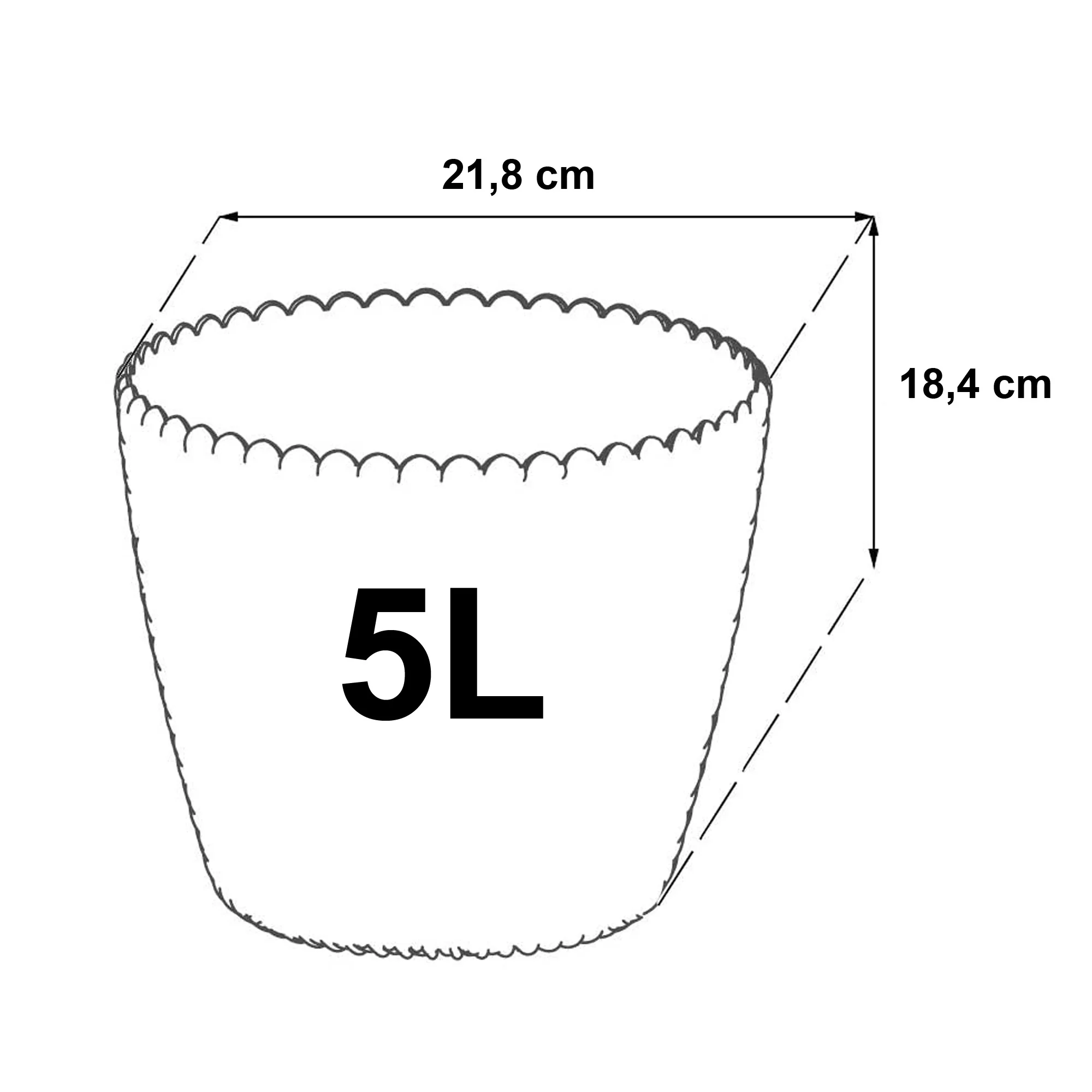 Maceta Redonda 5l Prosperplast Splofy De Plastico En Color Crema, Ø21,8 X 18,4 Cm - Image 2