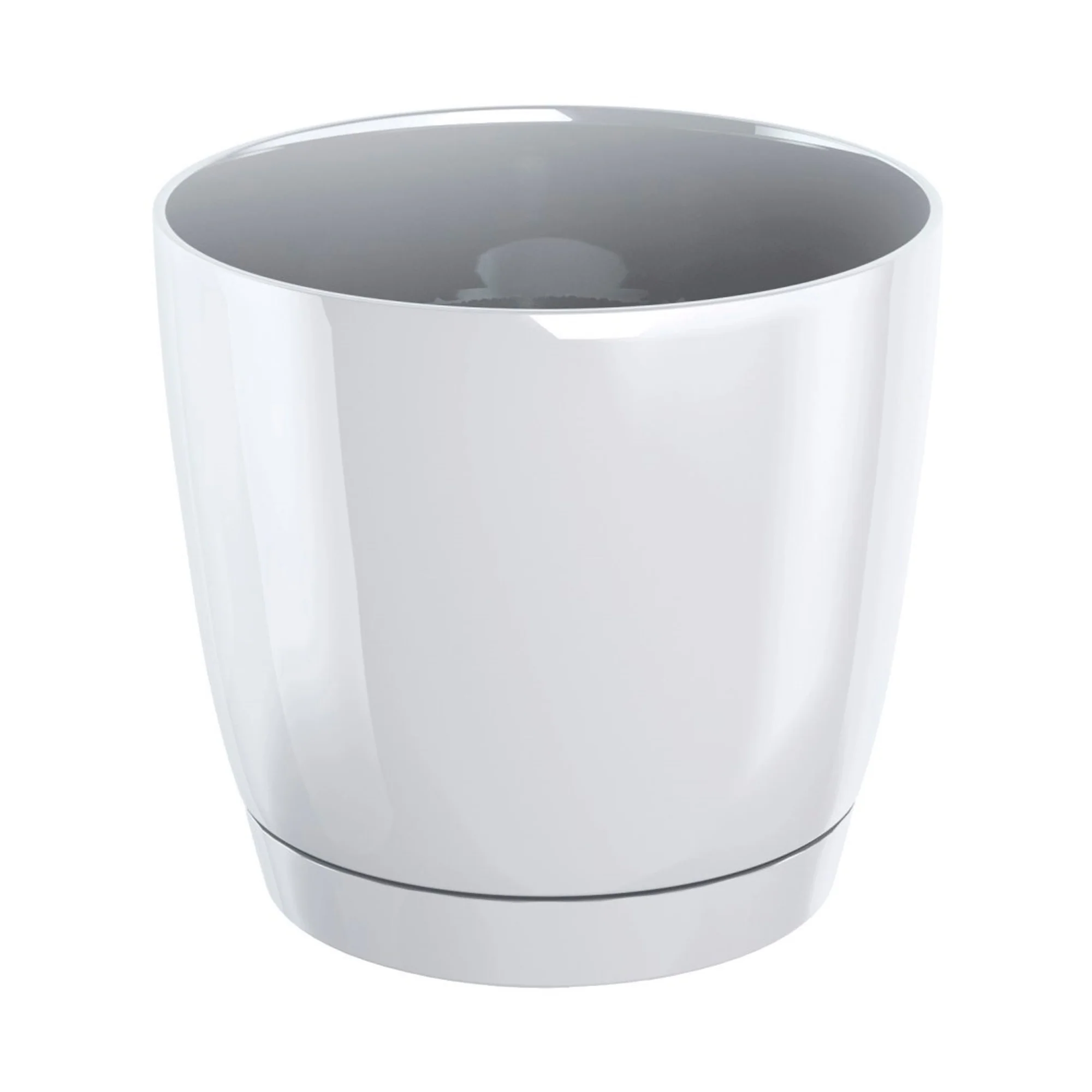 Maceta Redonda De Plastico Coubi Round P En Color Blanco 12 (largo) X 12 (ancho) X 11 (altura) Cm