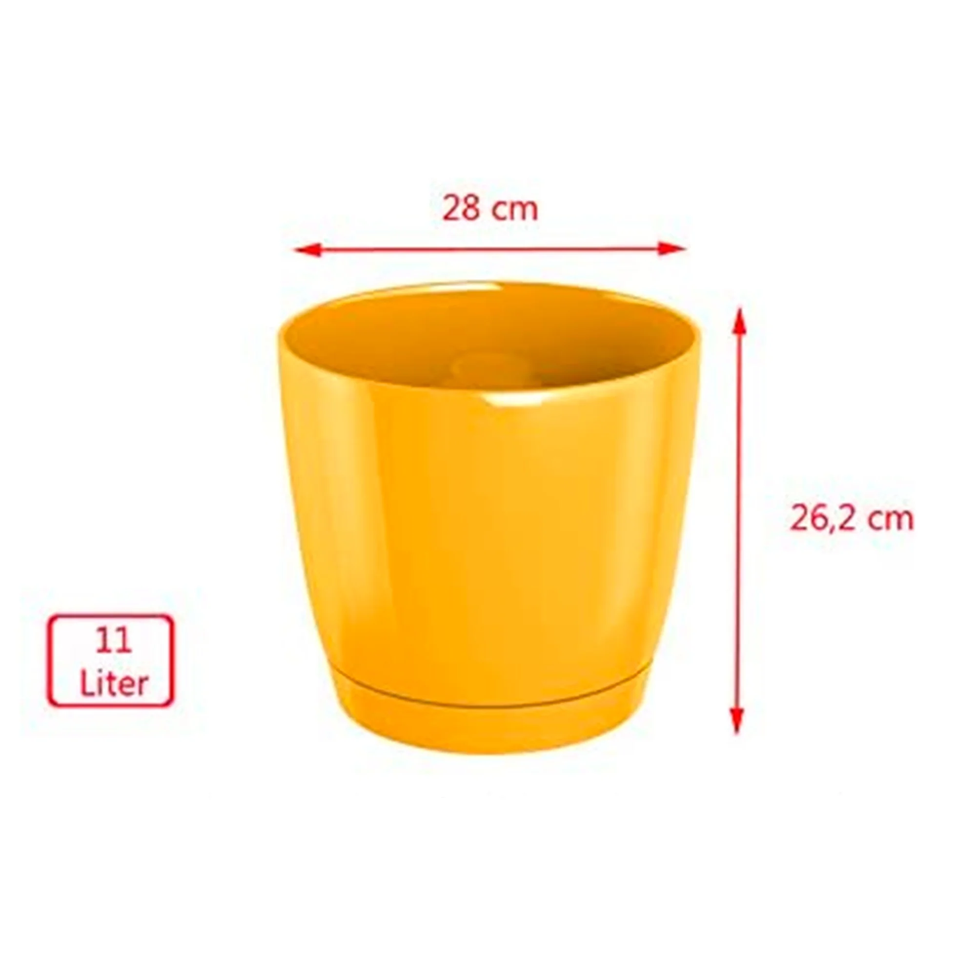 Maceta Redonda De Plastico Coubi Round P En Color Blanco 28 (largo) X 28 (ancho) X 26,2 (altura) Cm - Image 4