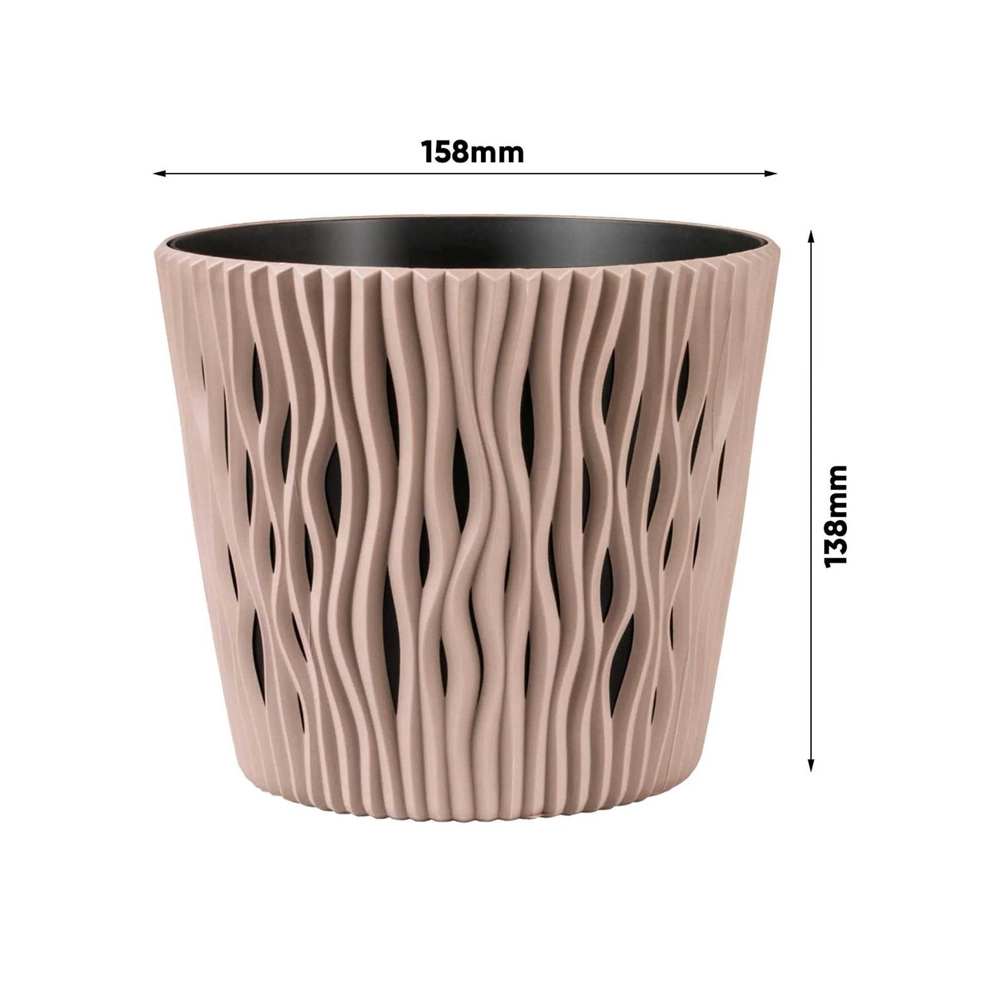 Maceta Redonda De Plastico Sandy Round En Color Mostaza 15,8 (largo) X 15,8 (ancho) X 13,8 (alto) Cm - Image 2