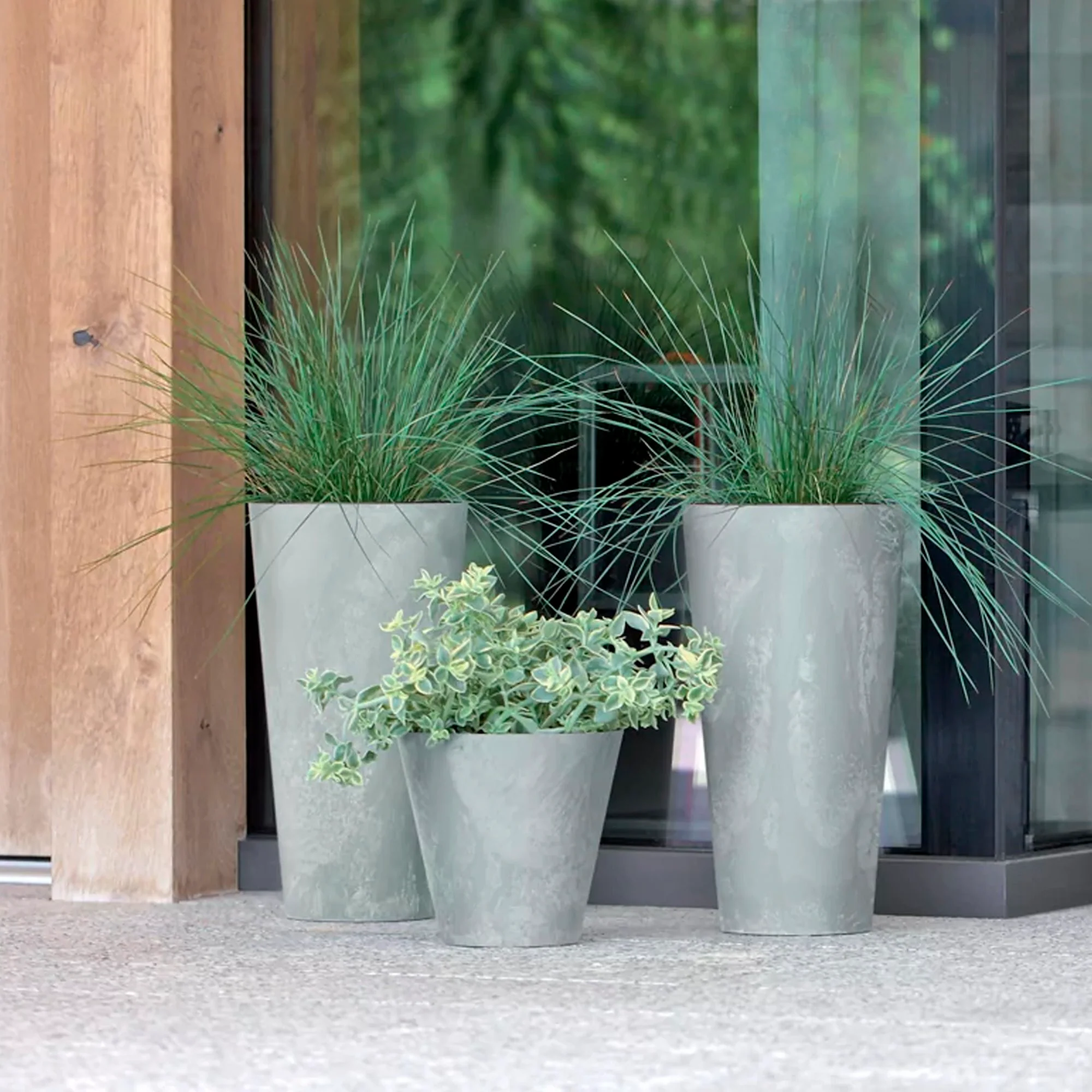 Maceta Tubus Beton Effect 12l., Dimensiones (mm) 300x300x280, Color Marengo - Image 6