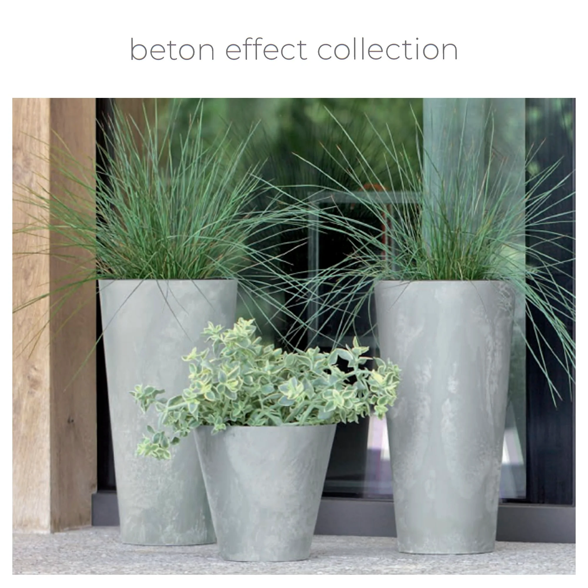 Maceta Tubus Beton Effect 3,5l., Dimensiones (mm) 200x200x187, Color Marengo - Image 2
