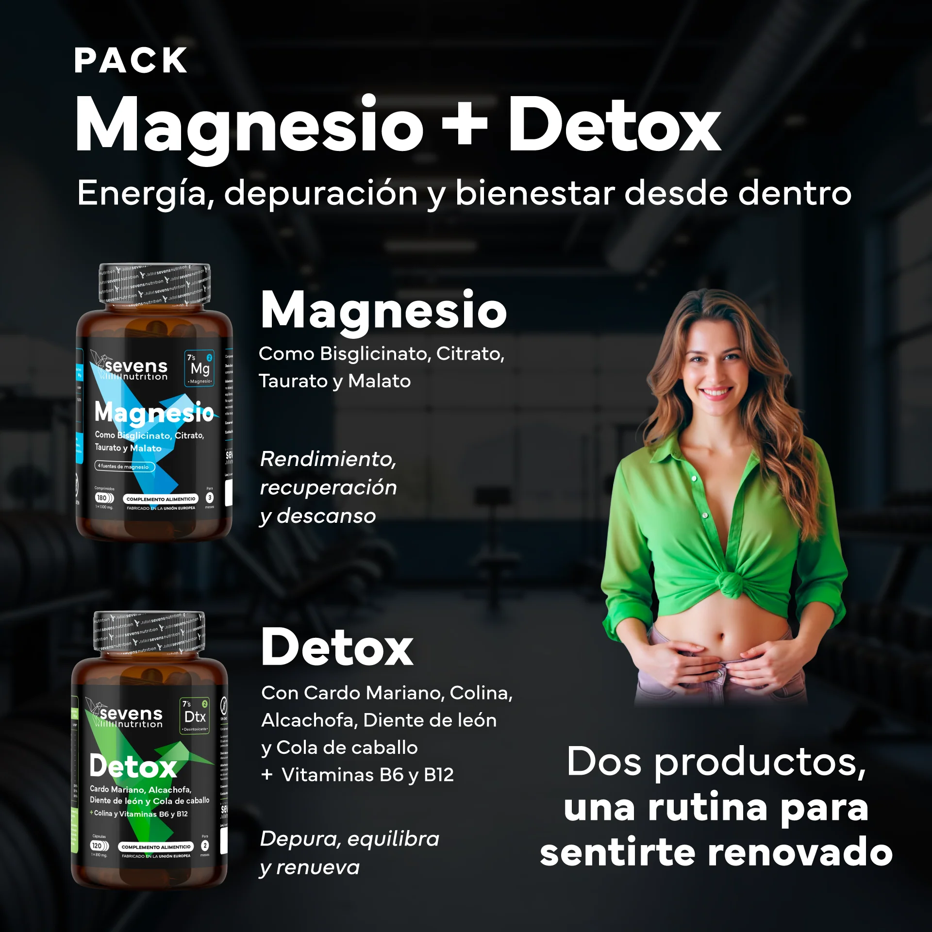 Magnesio Complex 4 En 1 + Detox Natural Con Cardo Mariano. Sevens Nutrition. Energía, Depuración Y Equilibrio Digestivo - Image 2