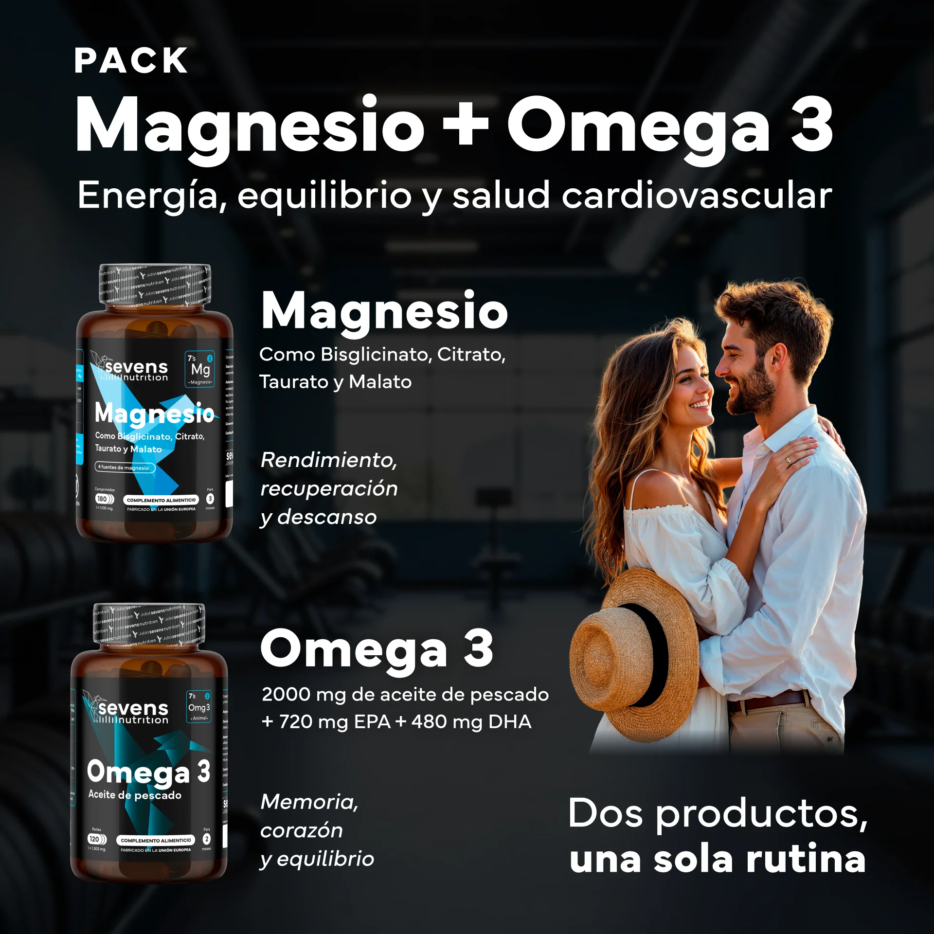 Magnesio Complex 4 En 1 + Omega 3 2000mg Omegatex®. Sevens Nutrition. Energía, Corazón, Cerebro Y Músculos - Image 2