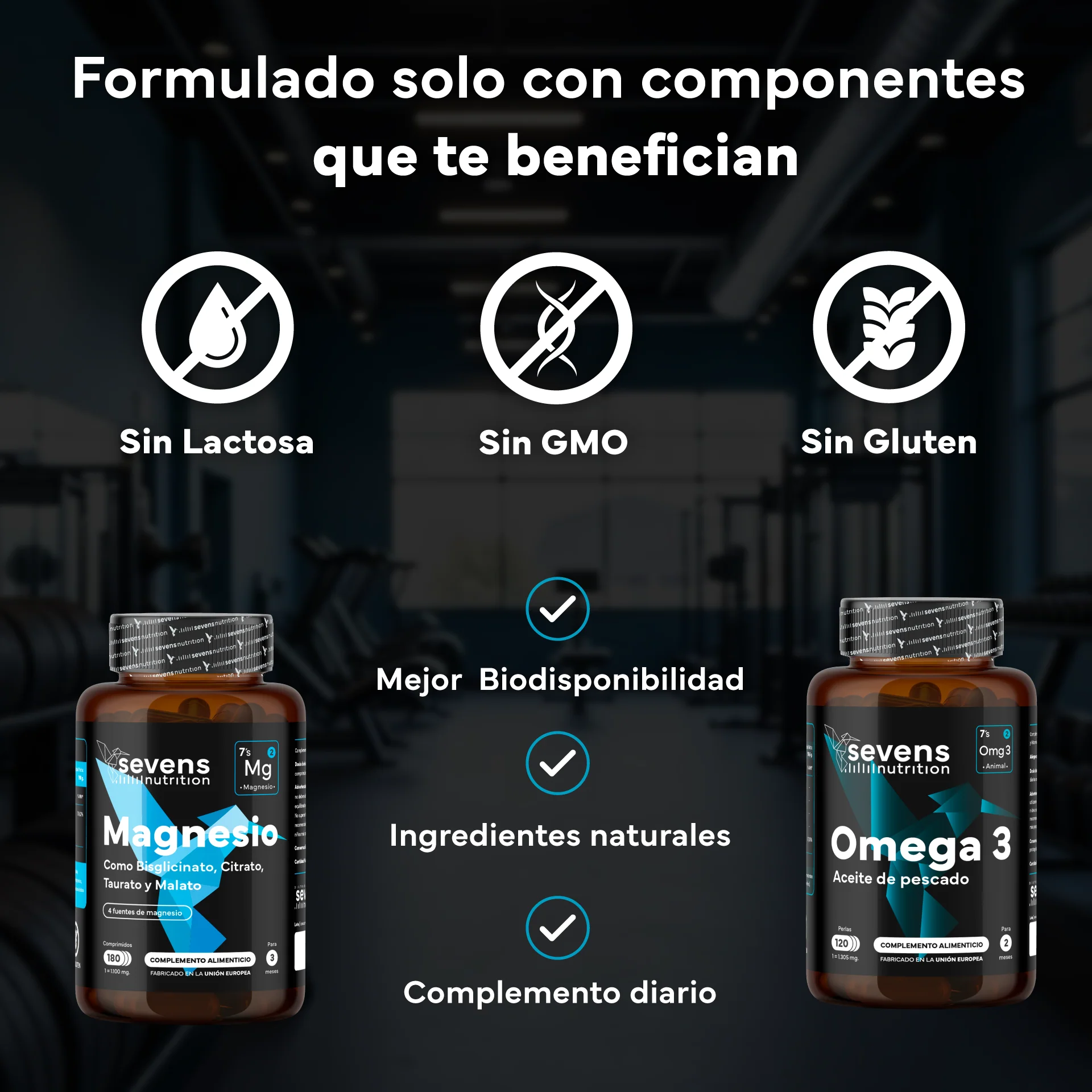 Magnesio Complex 4 En 1 + Omega 3 2000mg Omegatex®. Sevens Nutrition. Energía, Corazón, Cerebro Y Músculos - Image 4
