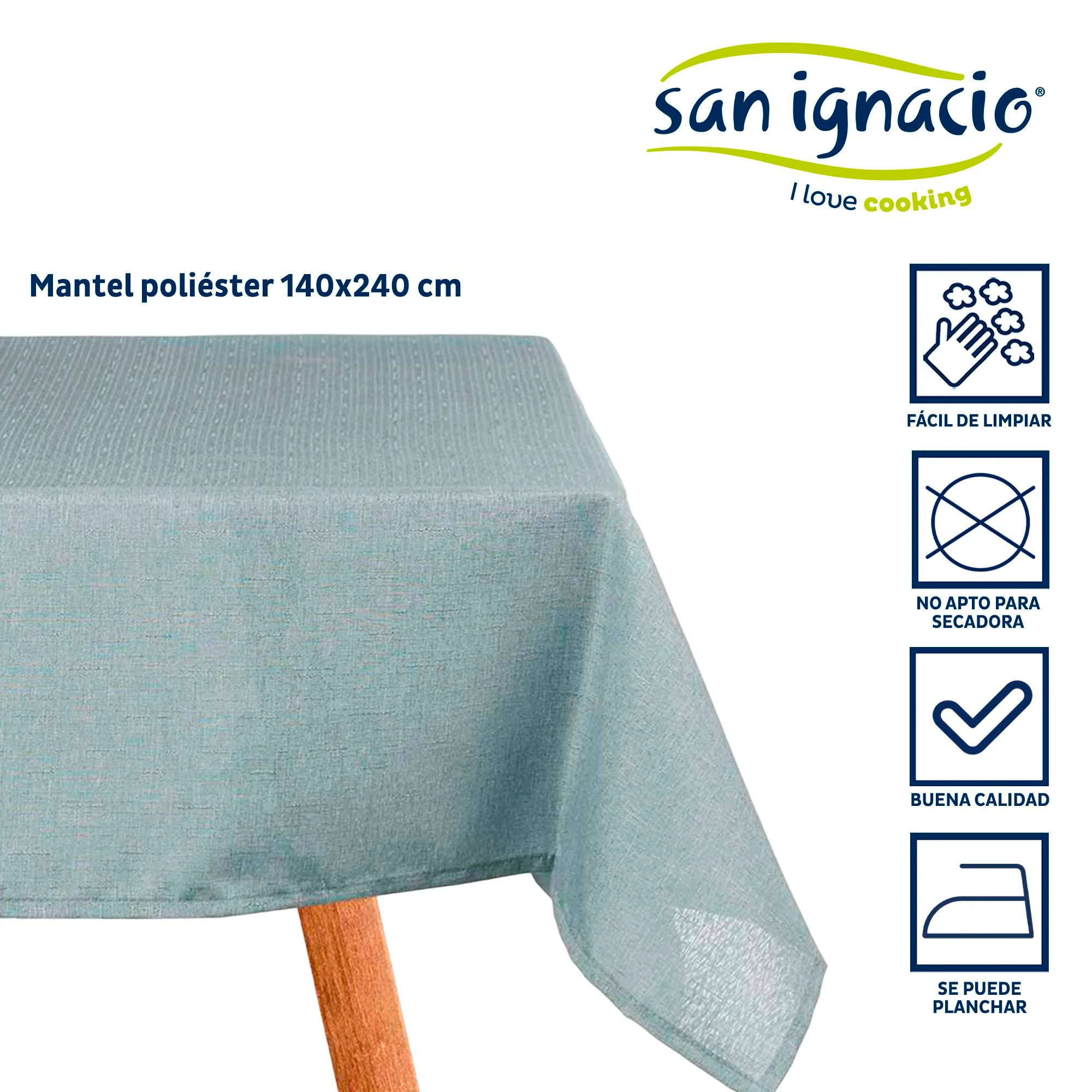 Mantel Poliester 140x240cm Azul Palo Colección Kinvara - Image 2