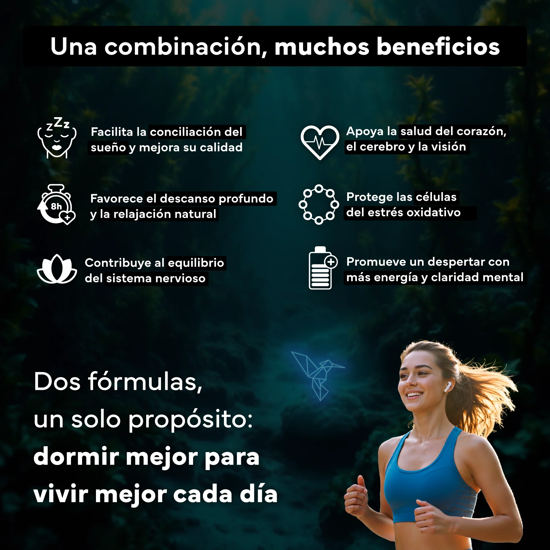Melatonina Pura 1,9 Mg Con Triptófano + Omega 3 2000 Mg Omegatex®. Sevens Nutrition. Sueño Reparador, Corazón Y Cerebro - Image 3