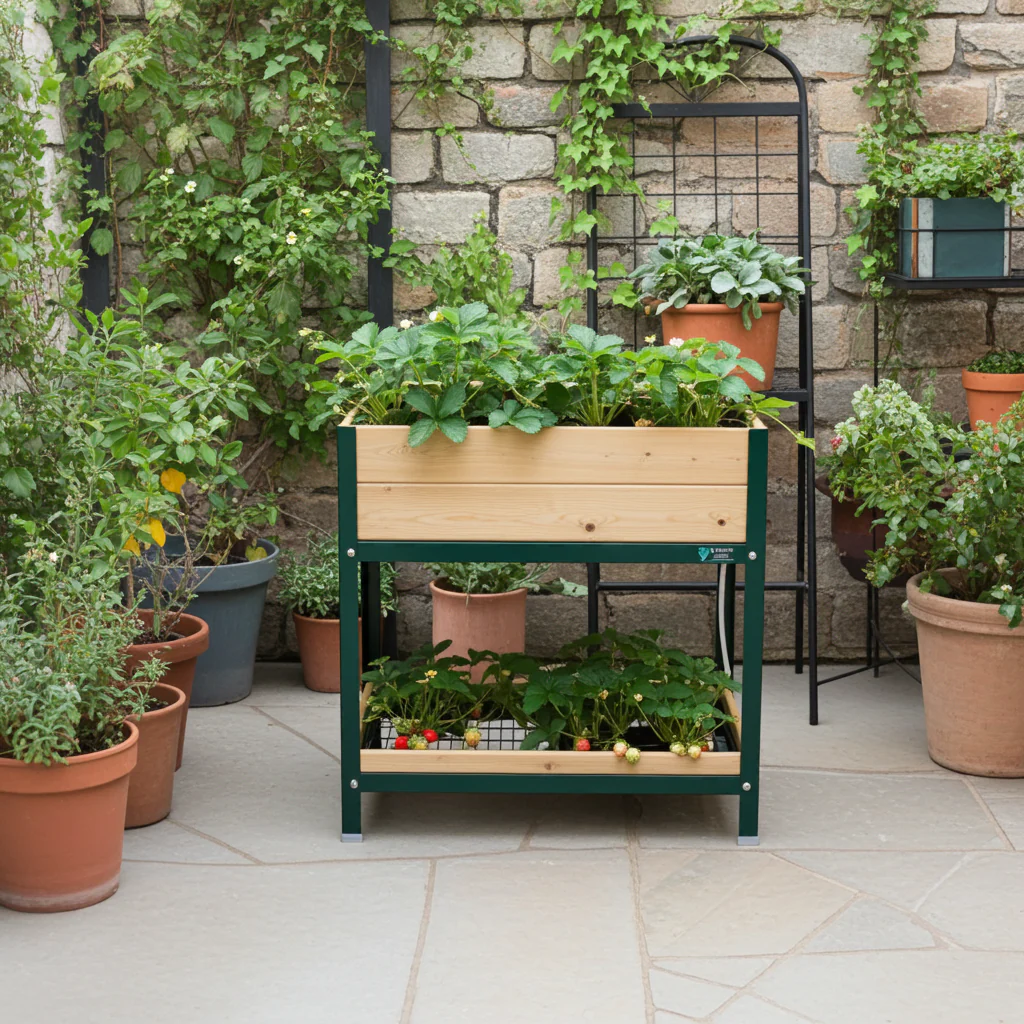 Mi Huerto Urban Jardinera Elevada Madera Con Bandeja Recoge Aguas | Estructura Metálica | Verde | 90x40x90cm - Image 6