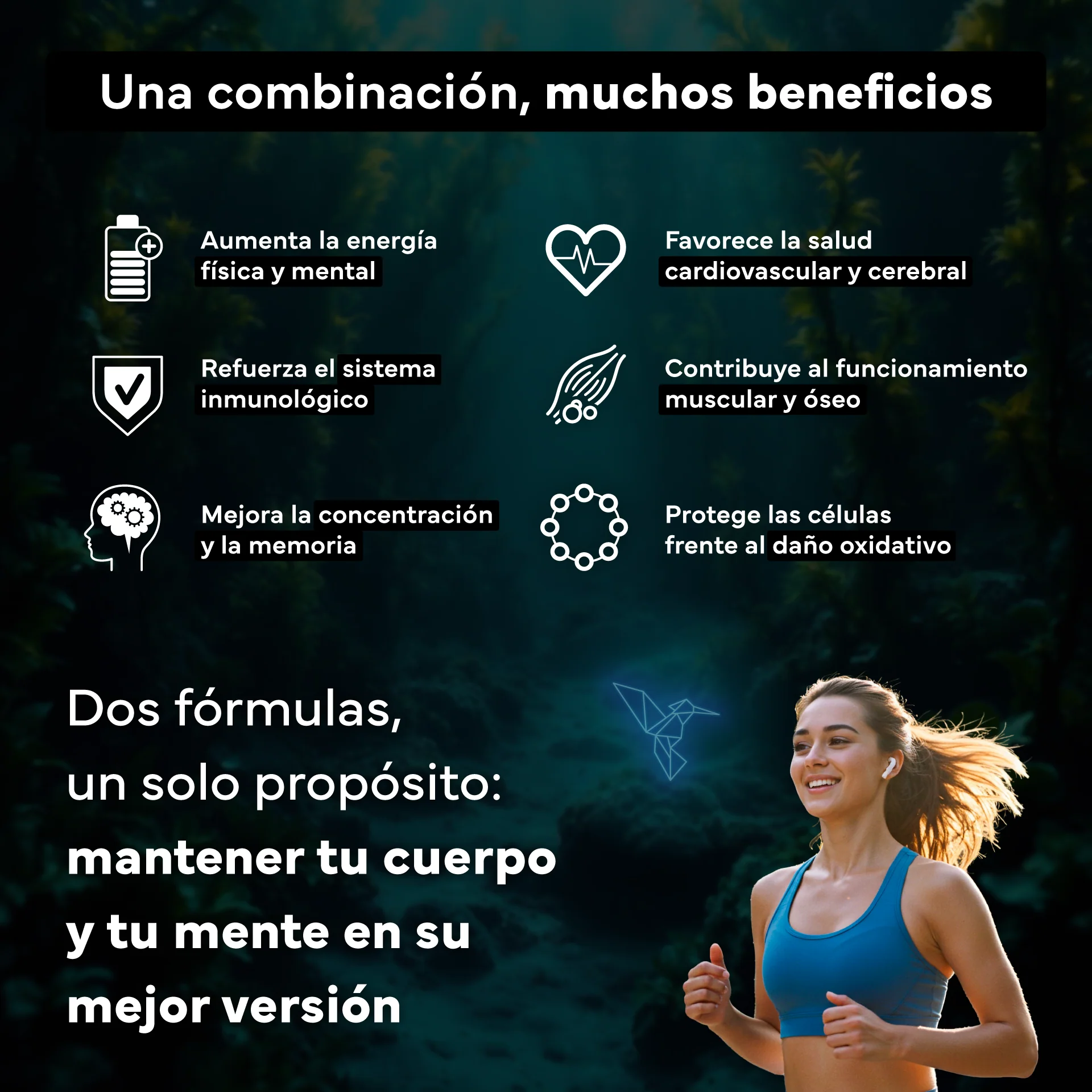 Multivitaminas Con Magnesio Y Ginseng + Omega 3 2000mg Omegatex®. Sevens Nutrition. Energía, Corazón Y Cerebro - Image 3