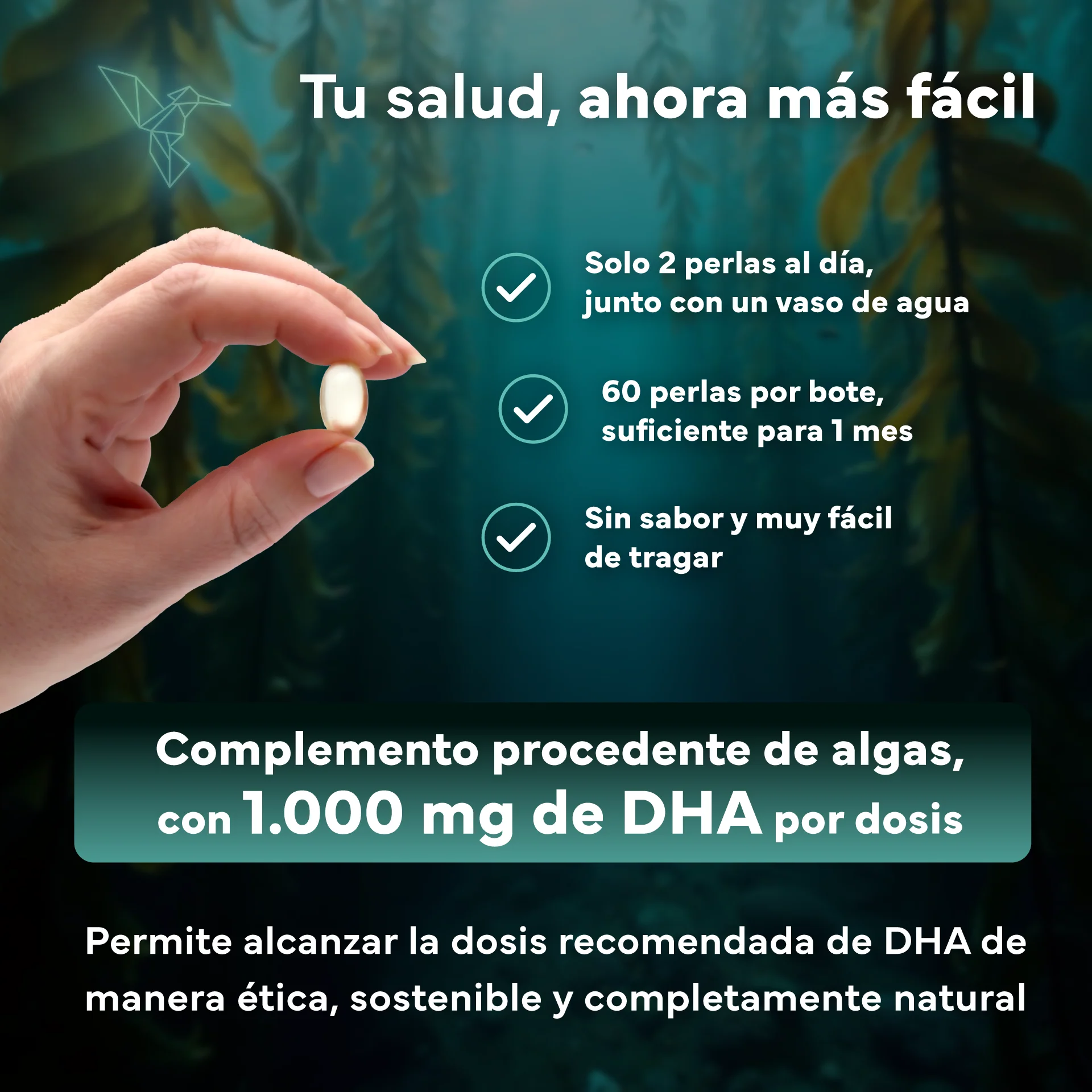 Omega 3 Vegano Sevens Nutrition. Dha Puro Para Cerebro, Visión Y Salud - Image 5