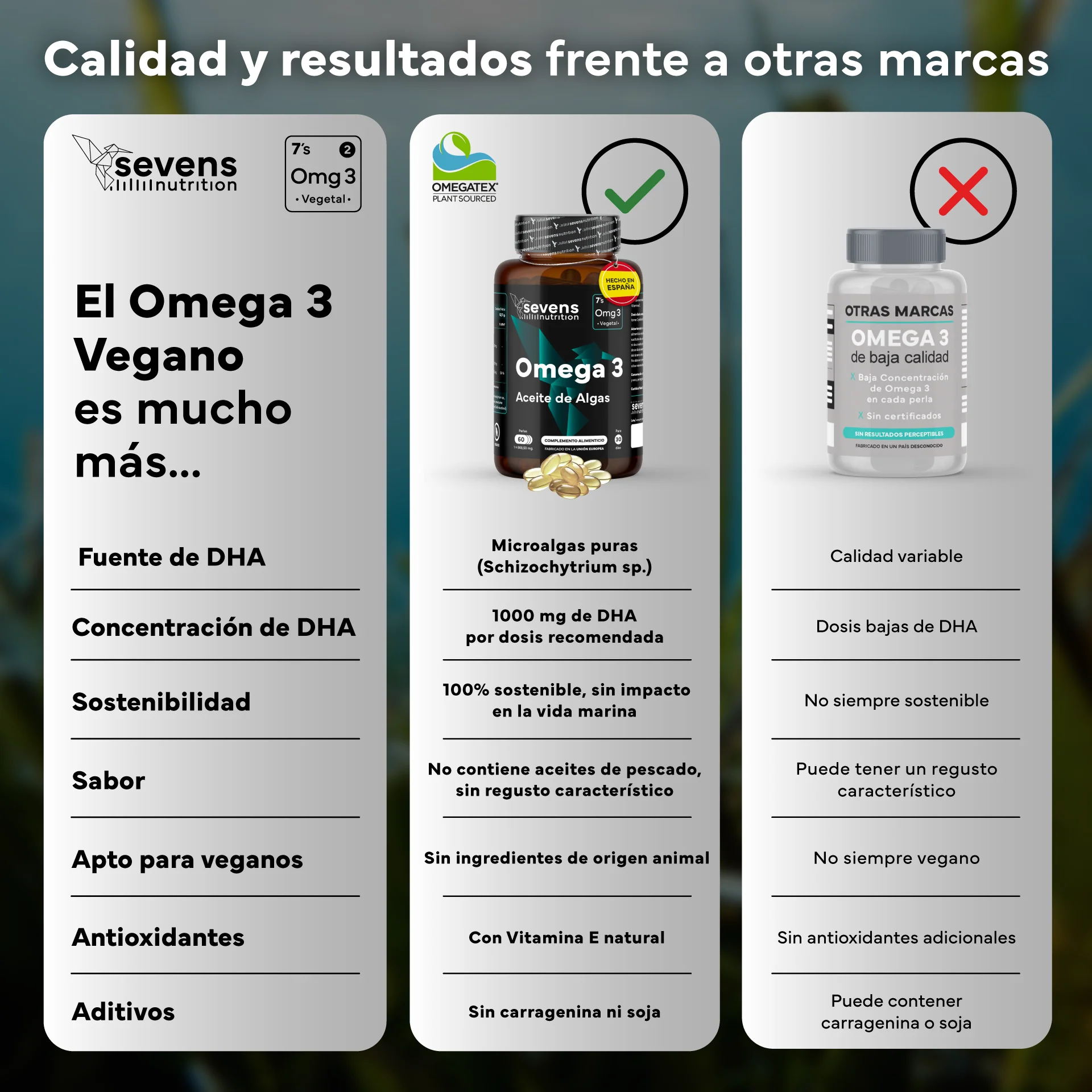 Omega 3 Vegano Sevens Nutrition. Dha Puro Para Cerebro, Visión Y Salud - Image 6