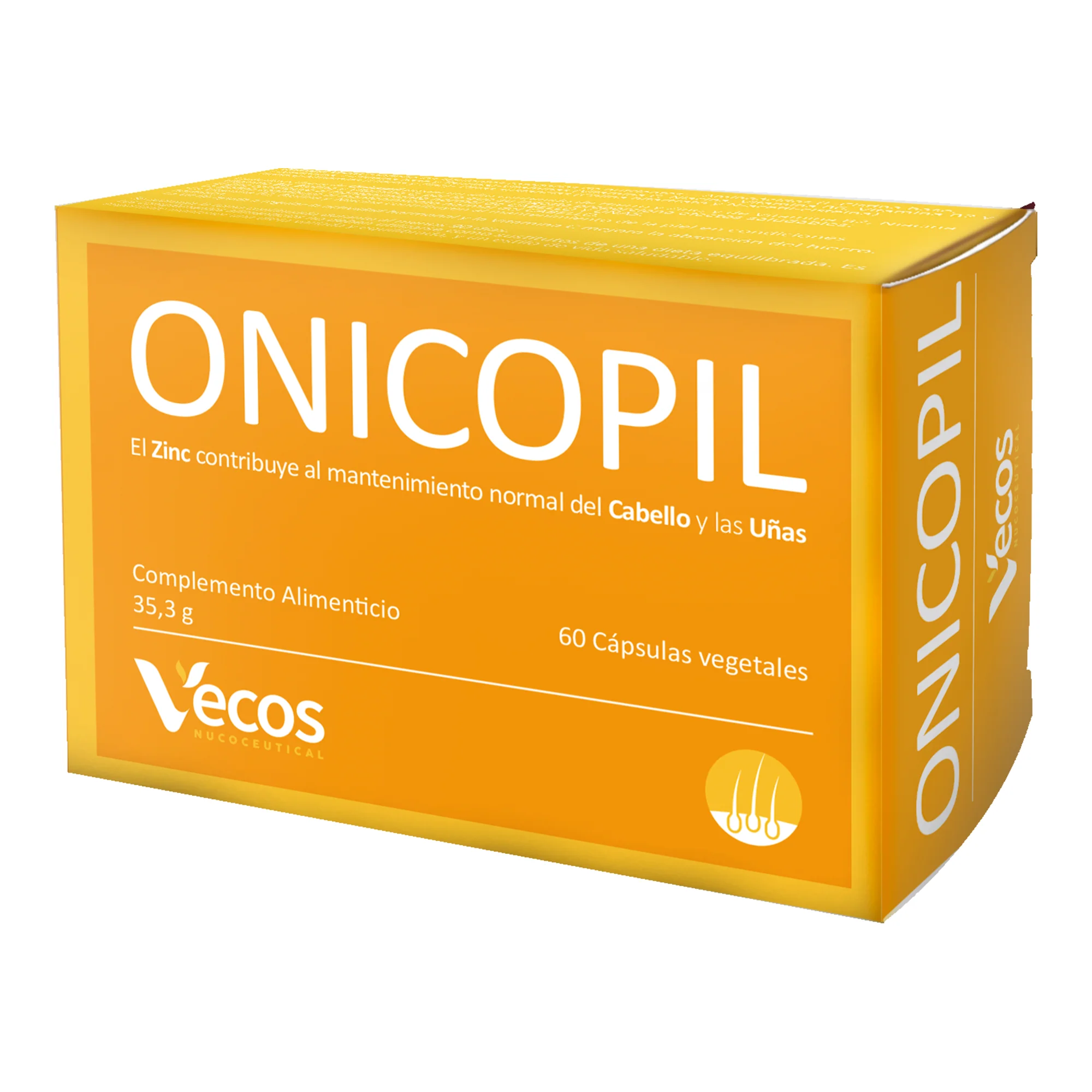 Onicopil Vecos 60 Cápsulas | Cabello, Piel Y Uñas | Biotina, Zinc Y Aminoácidos