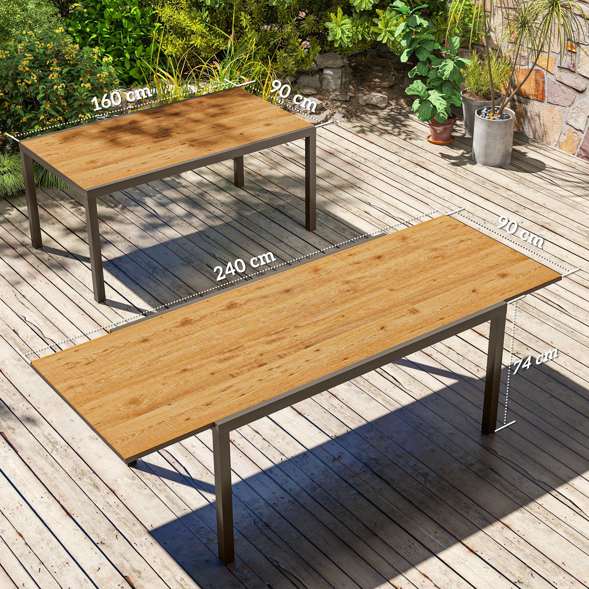 Outsunny Mesa De Jardín Extensible - Image 3