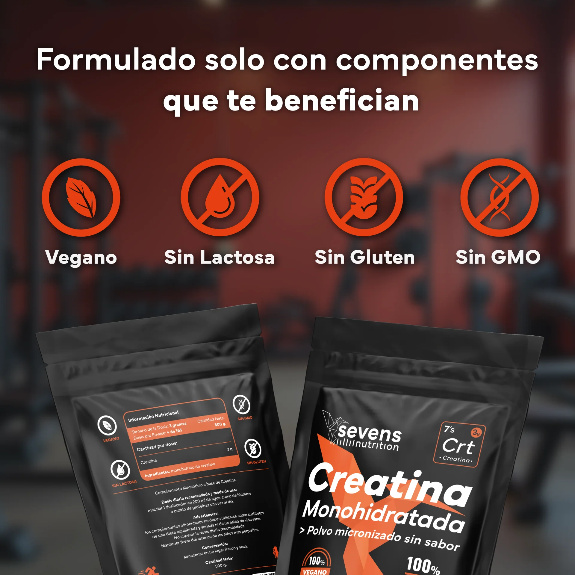 Pack 2x Creatina Monohidratada Sevens Nutrition. Más Fuerza, Energía Y Resistencia. - Image 4