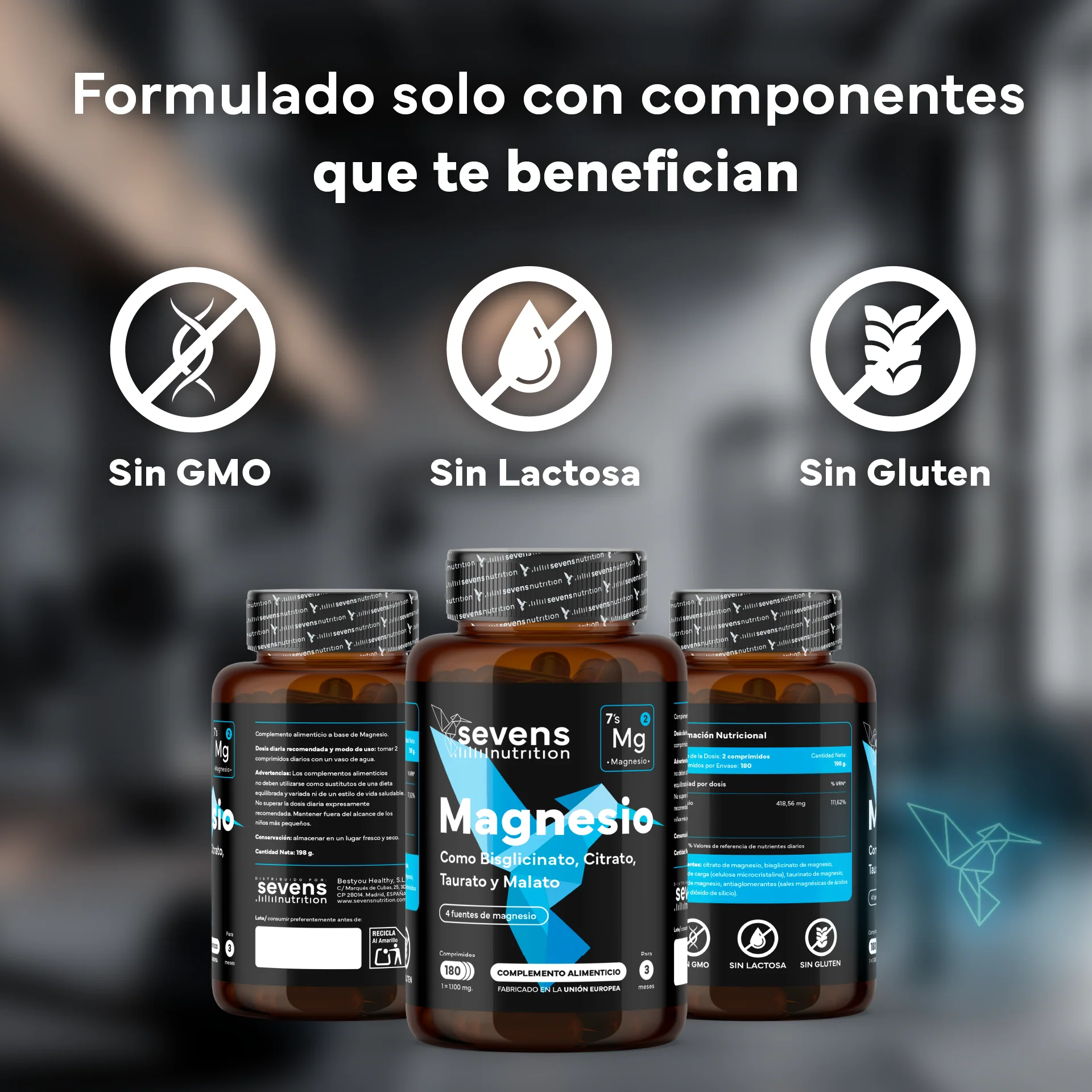 Pack 2x Magnesio (bisglicinato, Citrato, Taurato Y Malato). Sevens Nutrition. Energía, Rendimiento Y Descanso - Image 4