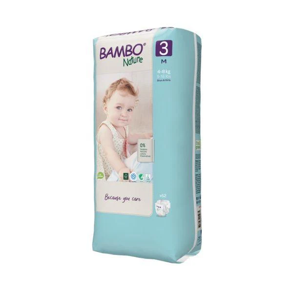 Pack 3x Pañal T3 midi (4-8Kg) Bambo Nature 52 uds - Image 2