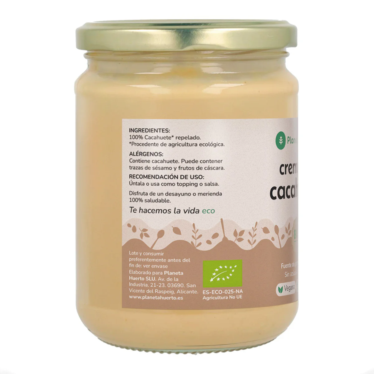 Pack 9x Crema de Cacahuetes ECO Planeta Huerto 350g - Image 2
