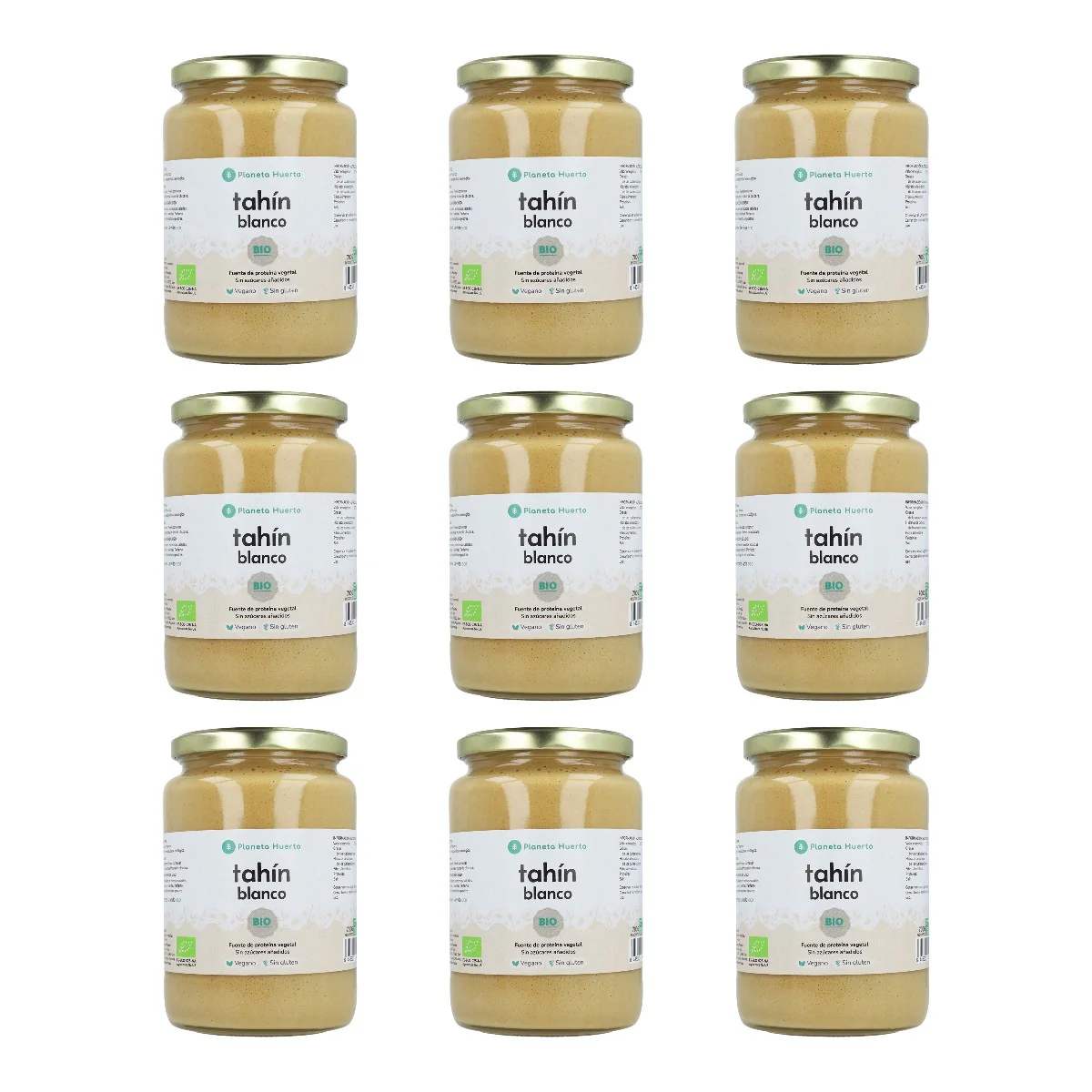 Pack 9x Tahin de sésamo blanco ECO Planeta Huerto 350g