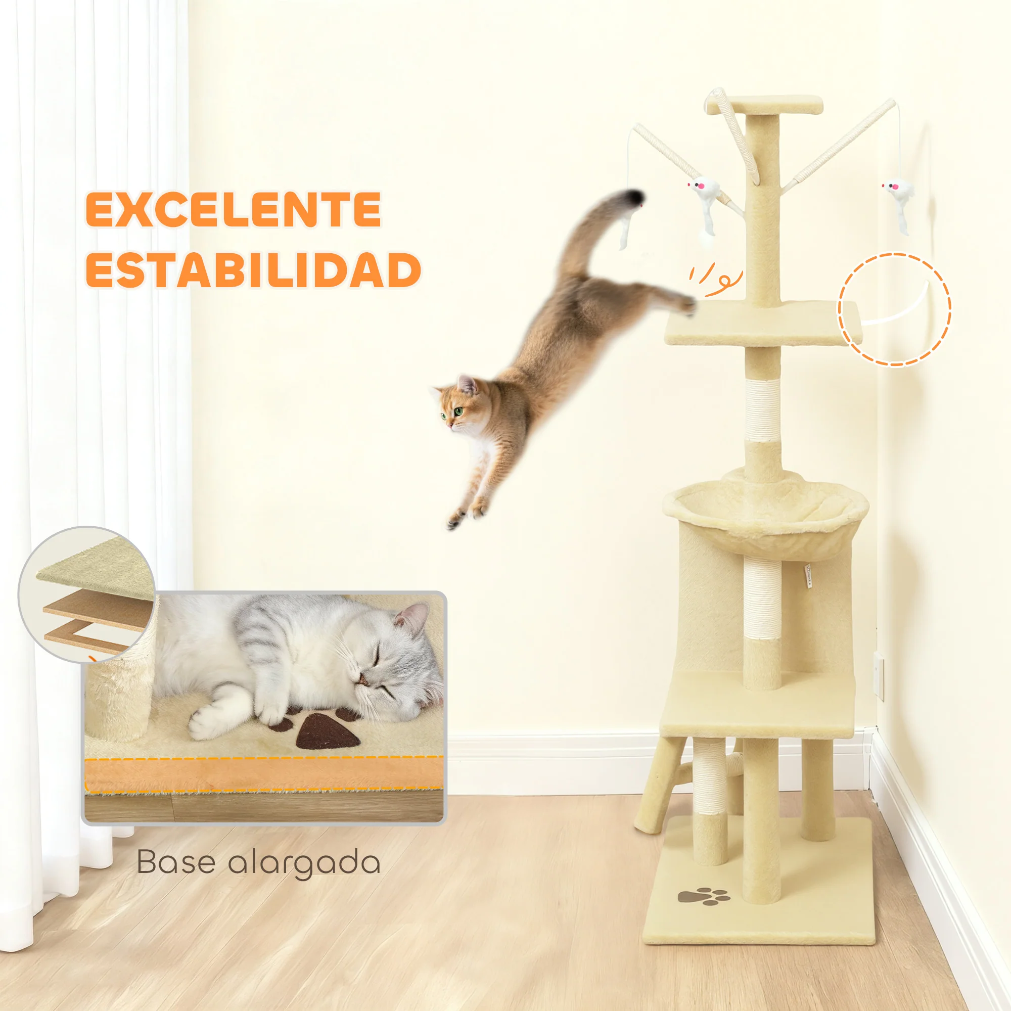 Pawhut Árbol Rascador Para Gatos Grande - Image 6