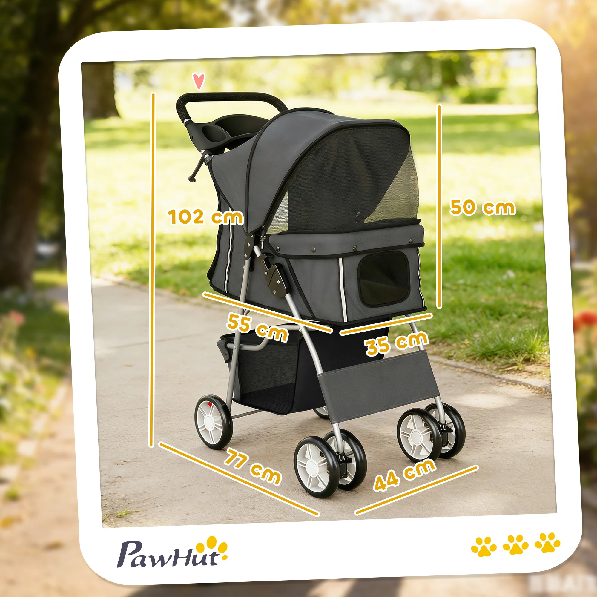Pawhut Carrito Para Perros Plegable - Image 3