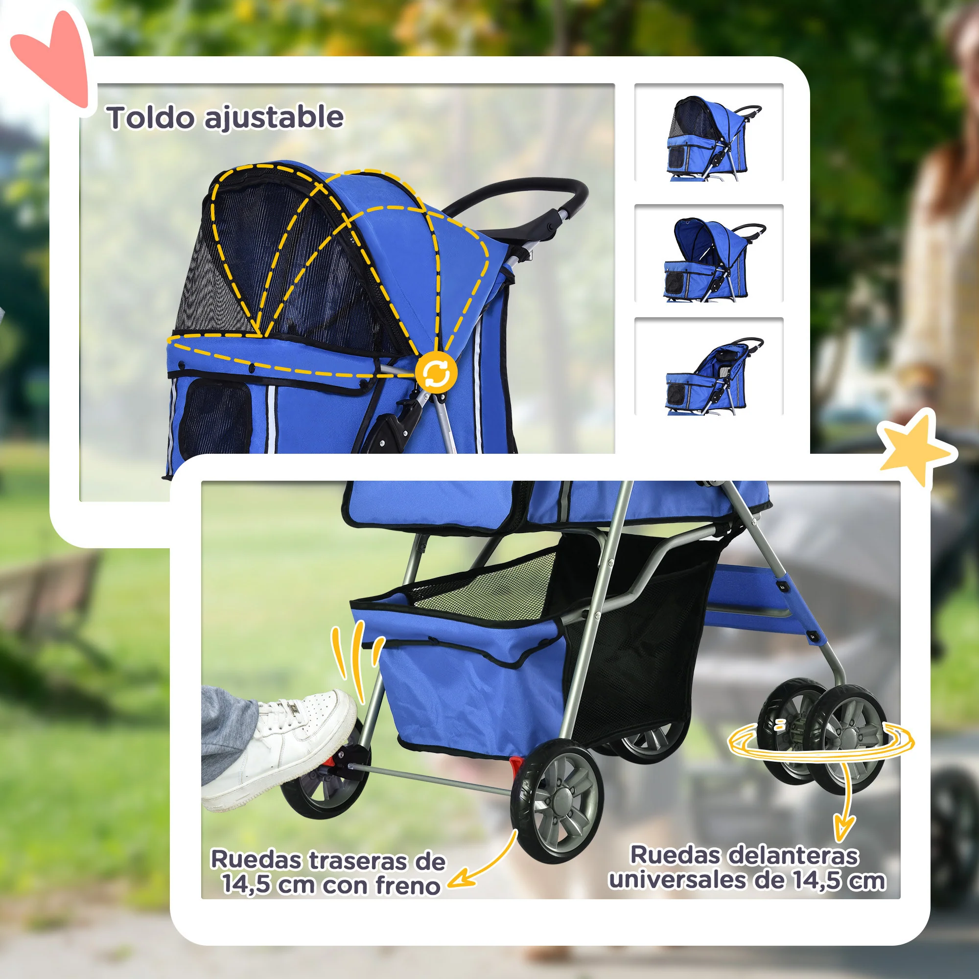 Pawhut Carrito Para Perros Plegable - Image 6