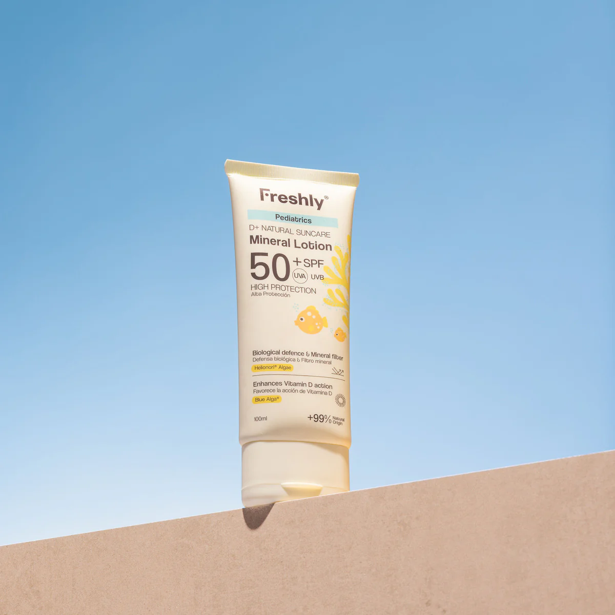 Pediatrics D+ Natural Suncare Mineral Lotion SPF50 Freshly Cosmetics 100 ml - Image 5