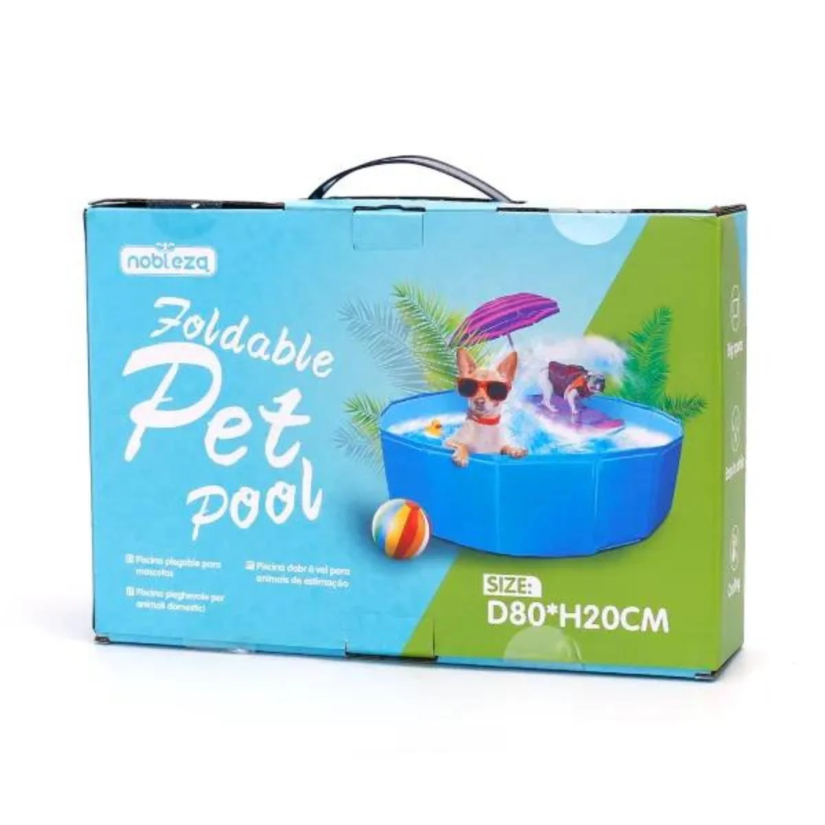 Piscina plegable para mascotas Nobleza D80 x H20 cm - Image 3