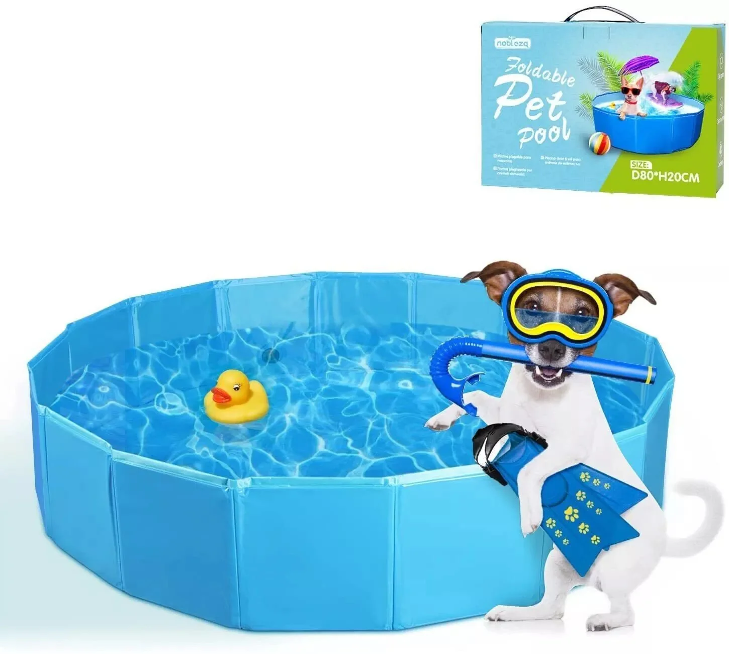 Piscina plegable para mascotas Nobleza D80 x H20 cm - Image 5
