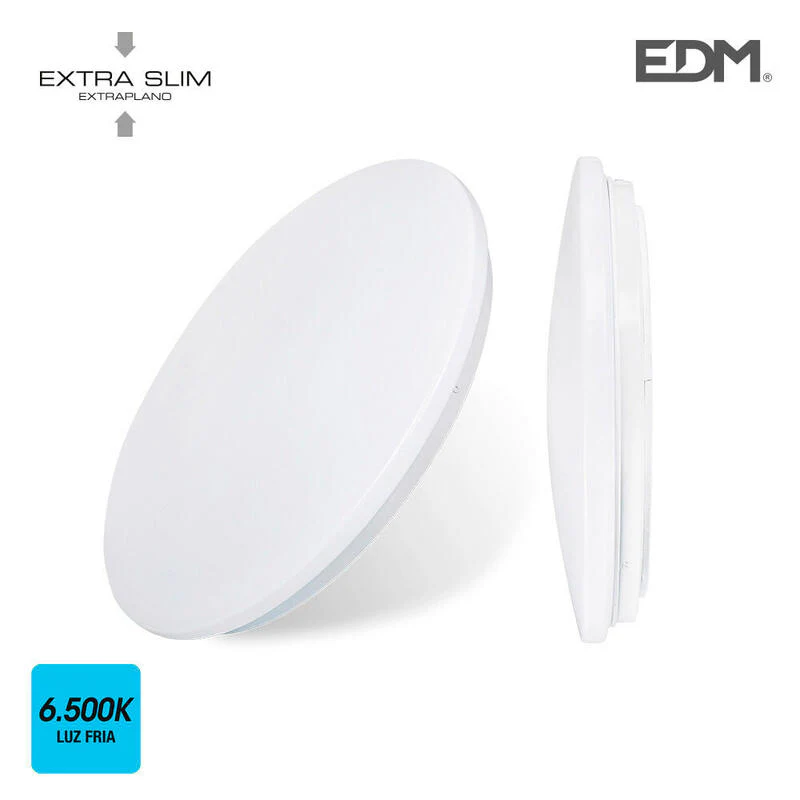 Plafon/aplique Led De Superficie 18w 6500k Ø33x6,6cm Edm