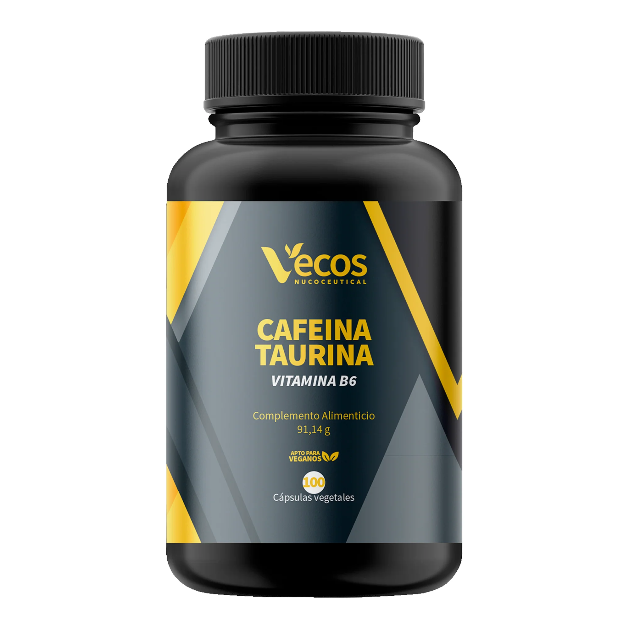 Pre-workout Cafeína 300 Mg Vecos 100 Cápsulas | Energía Extrema | Taurina + B6