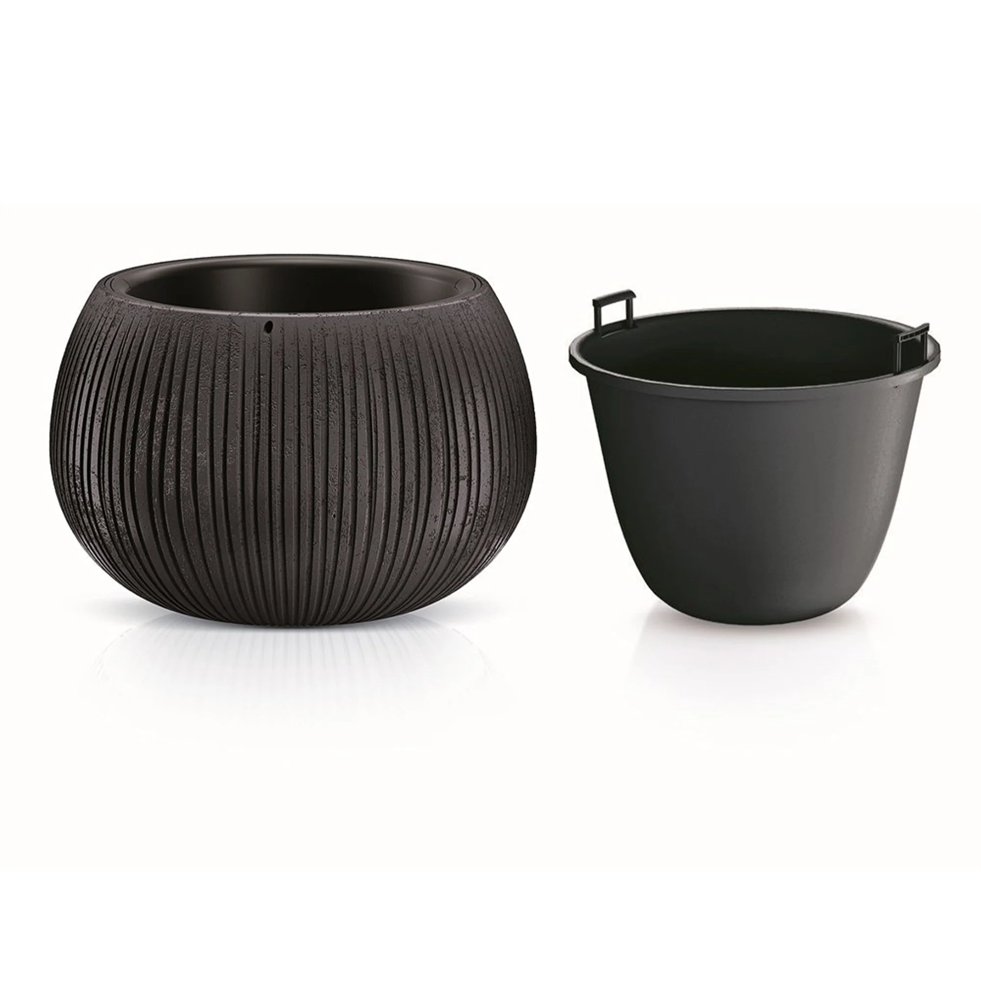Prosperplast Beton Bowl De Plástico Con Depósito En Color Cemento Negro, 16,1 (alto) X 23,8 (ancho) X 23,8 (profundo) Cms - Image 3