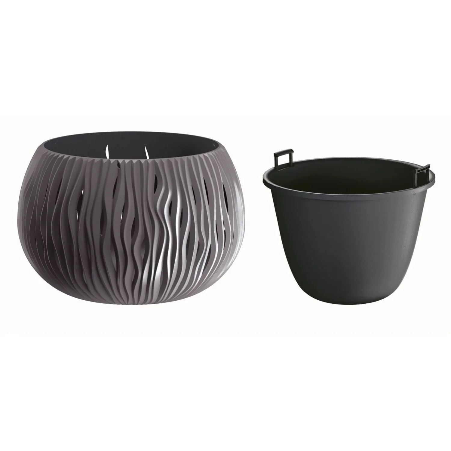Prosperplast Bowl Sandy De Plástico Con Depósito En Color Antracita, 21,8 (alto) X 37 (ancho) X 37 (profundo) Cms - Image 2