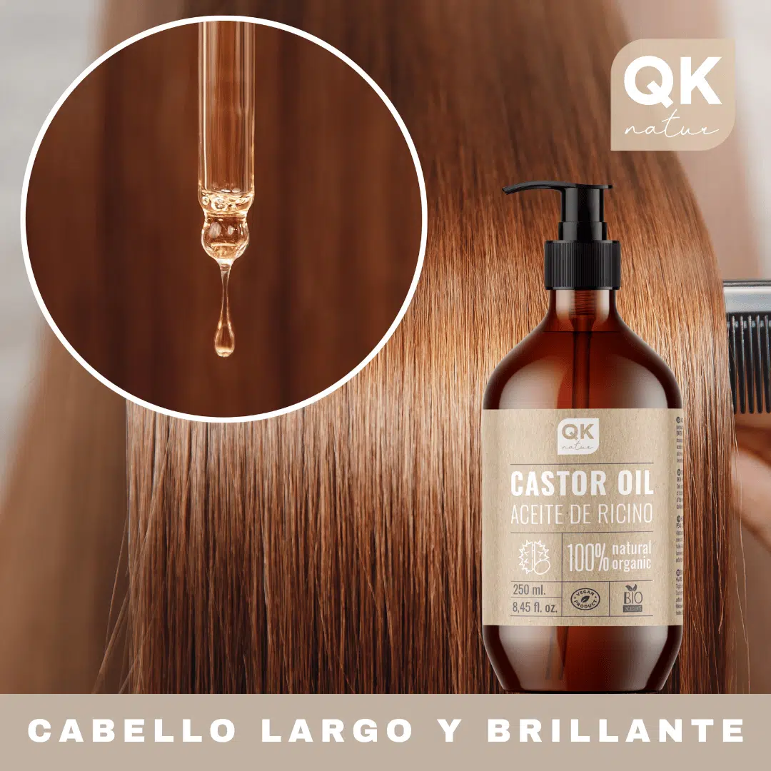 QKnatur - Aceite De Ricino Orgánico 250 Ml - Para Pelo, Piel, Pestañas, Barba Y Uñas - 100% Puro - Nutre Y Fortalece - Image 2