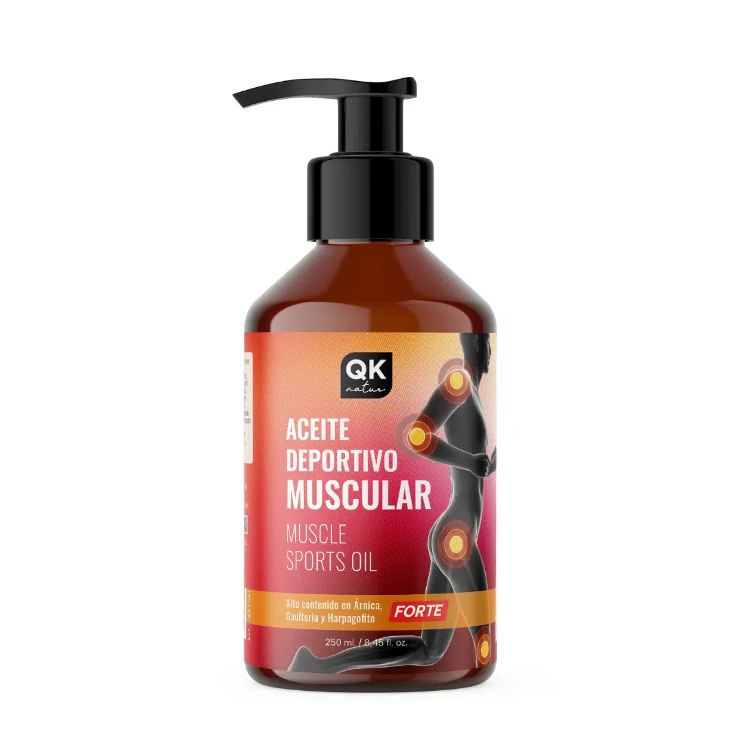 QKnatur - Aceite Deportivo Muscular 250 ml. Combinación Aceites Para Masaje Muscular - Con Árnica Y Harpagofito