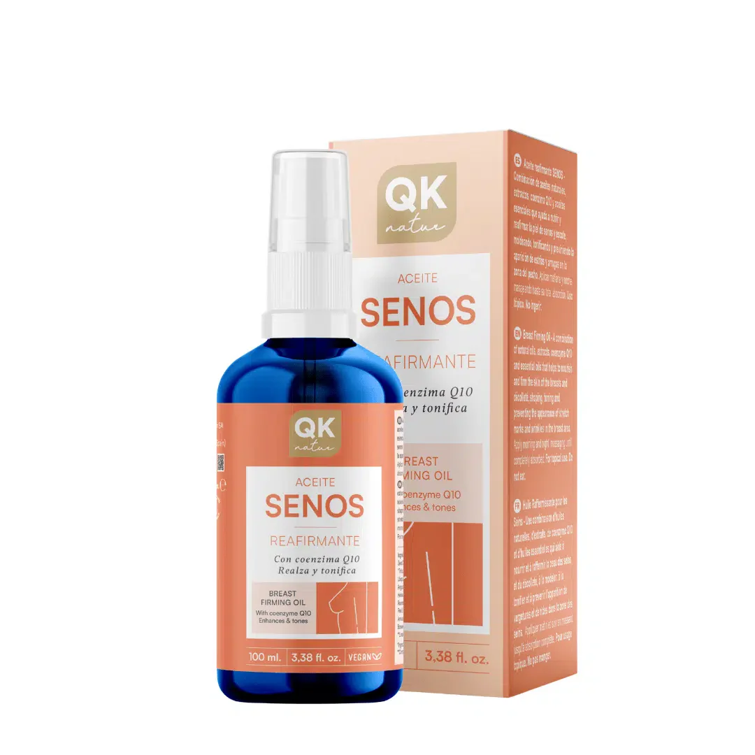 QKnatur - Aceite Para Senos Reafirmante 100 ml. Realza Y Tonifica Los Senos. Para Escote Y Pecho Con Q10