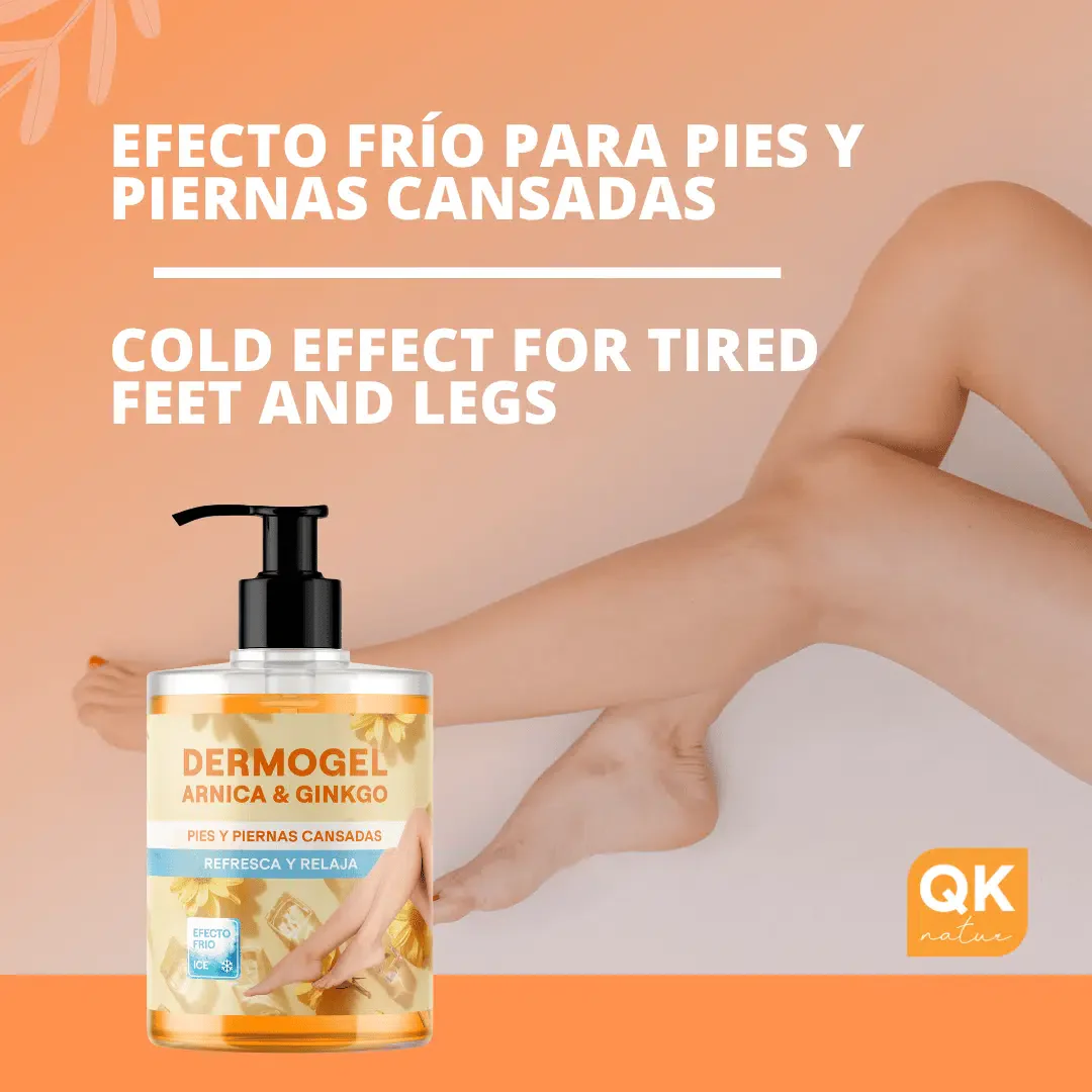 QKnatur - Gel Árnica & Ginkgo Efecto Frío 500ml - Alivio Y Frescor Para Piernas Y Pies Cansados - Relajante E Hidratante - Image 2