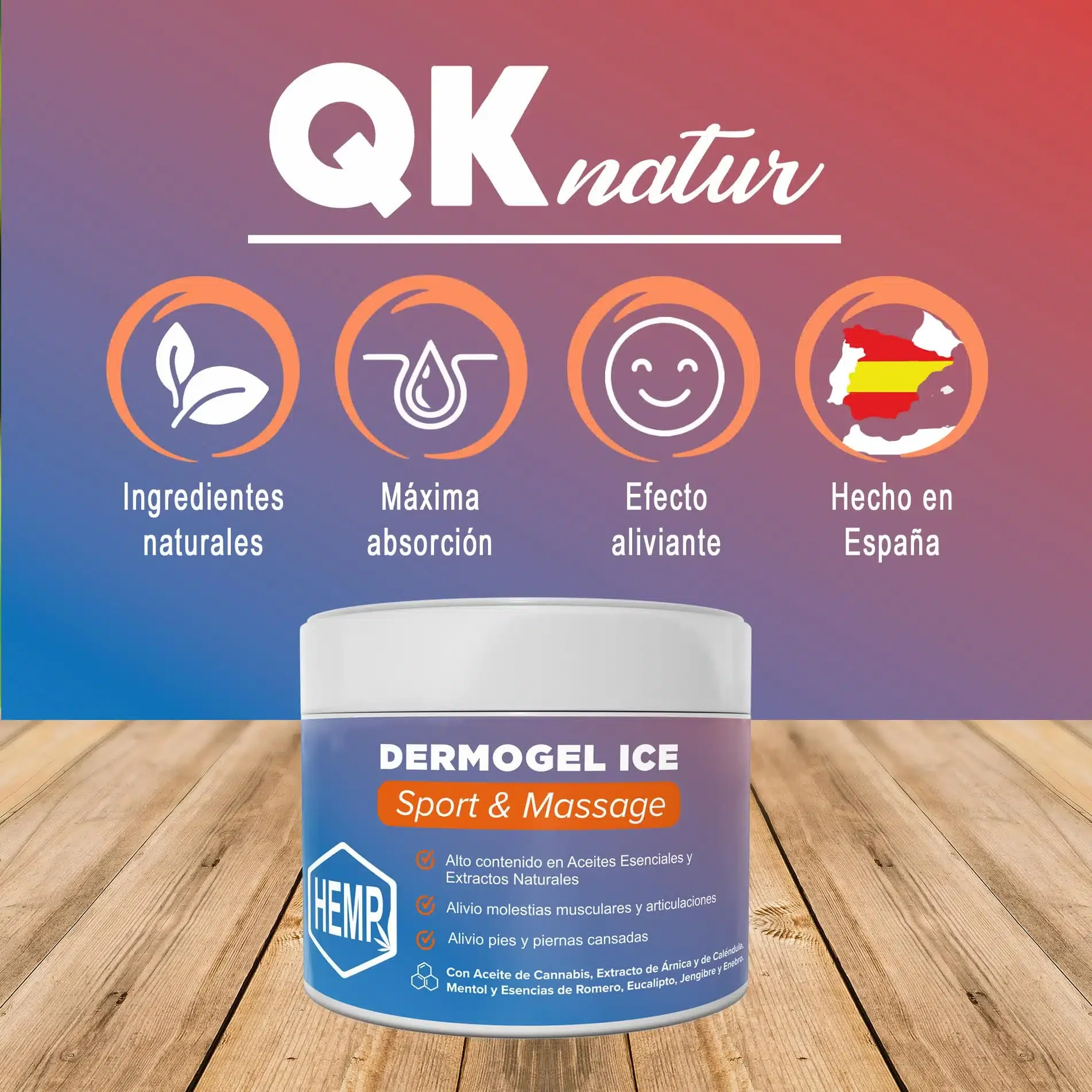 QKnatur - Gel De Cañamo - Alivio Activo Músculos Y Articulaciones - Con Aceite De Cáñamo, Árnica (300 Ml) - Image 4